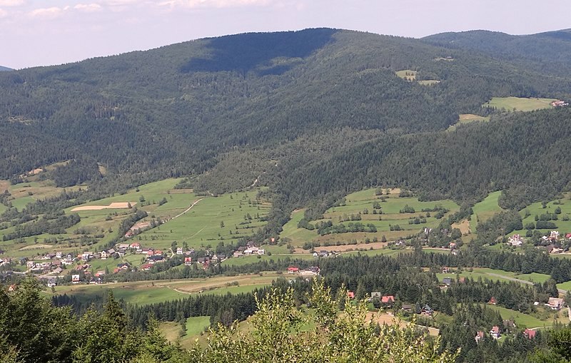 Widok na Jasień z polany Jaworzynka ( fot. Jerzy Opioła/Wikipedia)