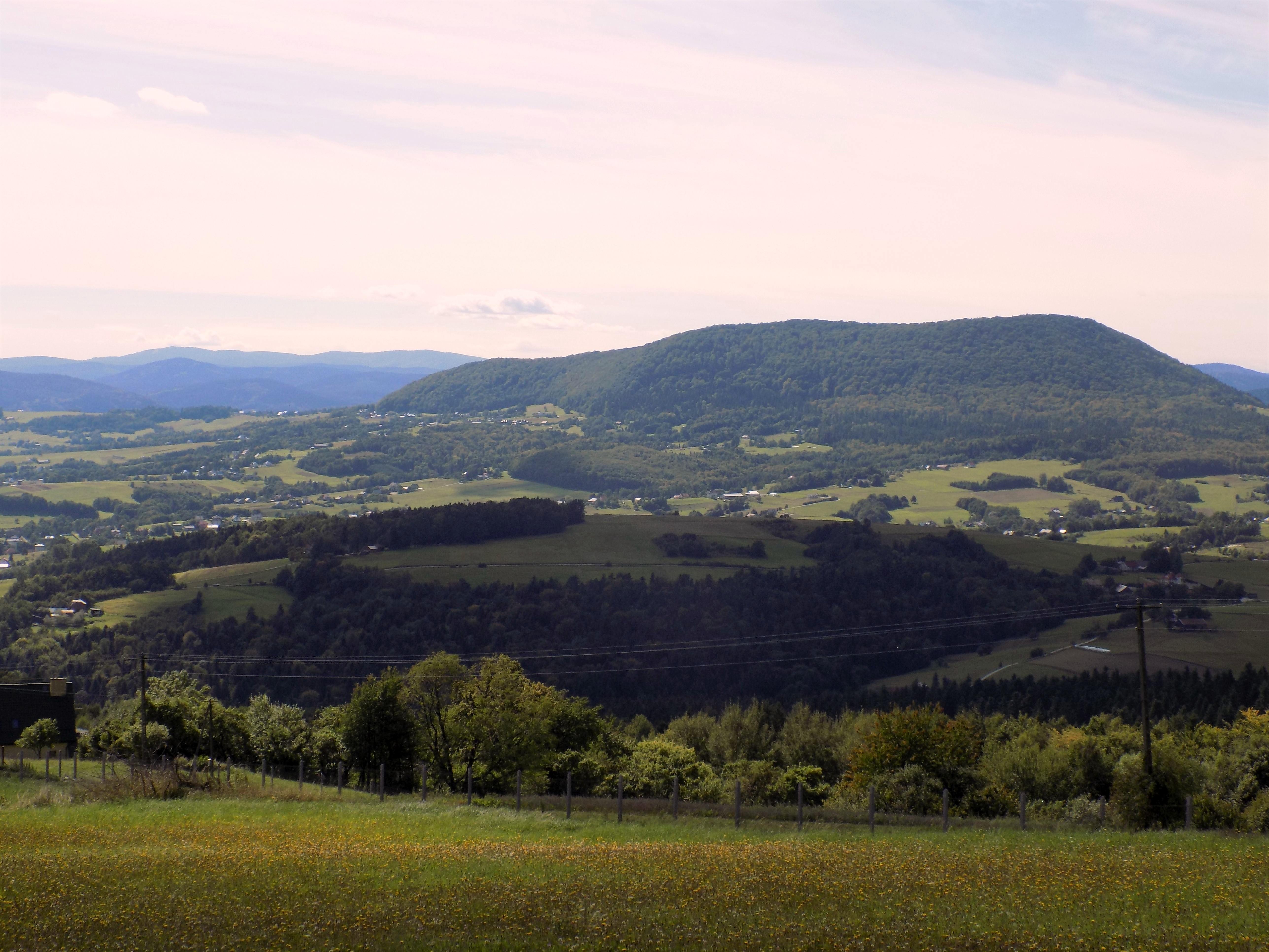 Góra Chełm (778 m) - tereny walk obronnych żołnierzy polskich we wrześniu 1939 r. Na drugim planie wzgórza Beskidu Sądeckiego (fot.ANDRZEJ PIECUCH)