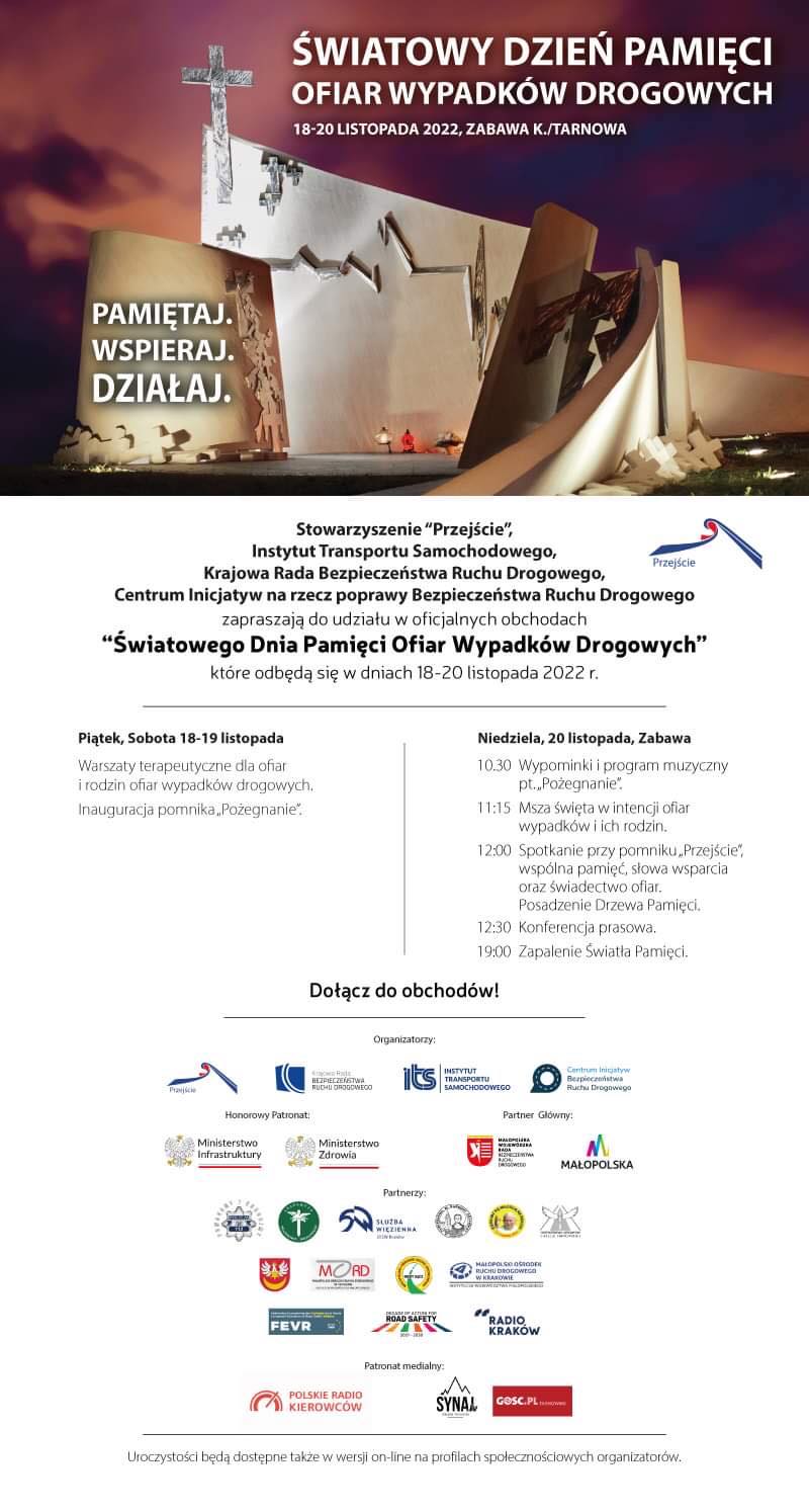 Plakat Światowego Dnia Pamięci Ofiar Wypadków Drogowych
