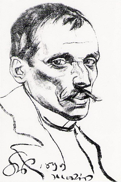 Portret Włodzimierza Tetmajera autorstwa Stanisława Wyspiańskiego (1899 r.) - fot. Wikipedia