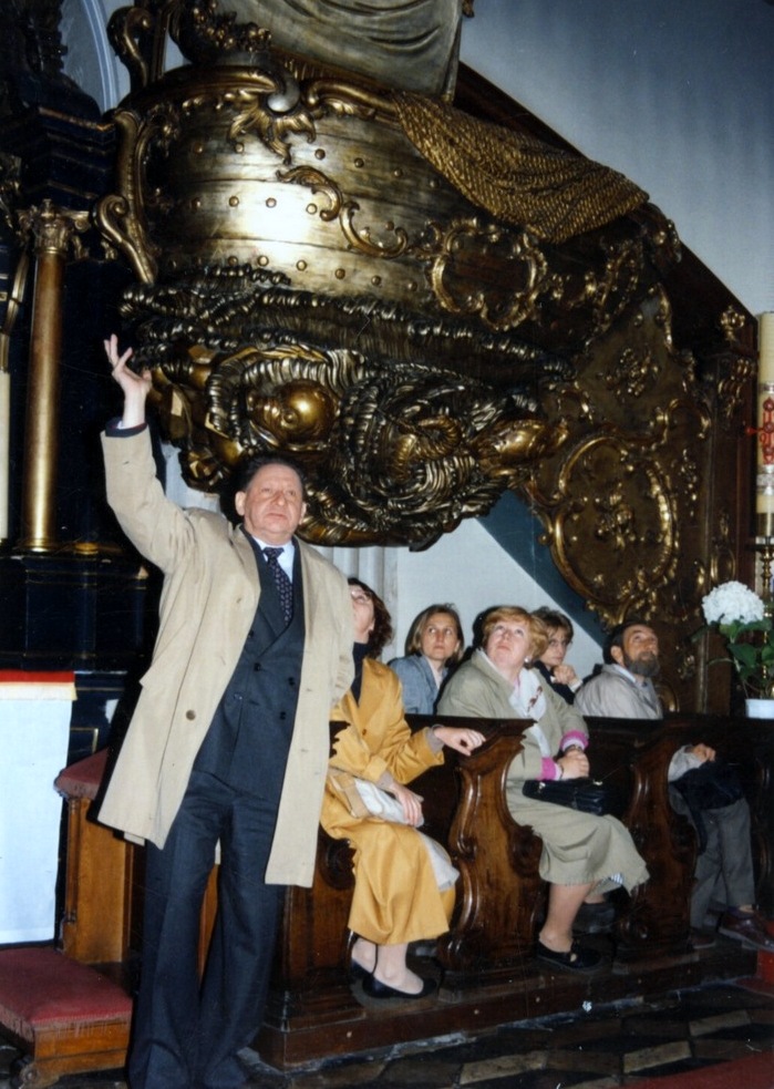 prof. Jan Samek, wykład w kościele św. Andrzeja w Krakowie