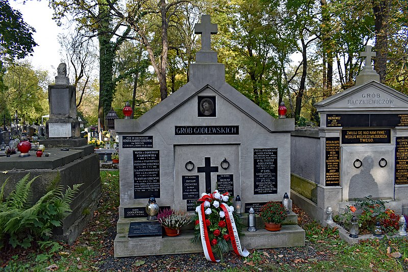   Grobowiec rodziny Godlewskich na Cmentarzu Rakowickim w Krakowie (fot. Zygmunt Put/Wikipedia) 