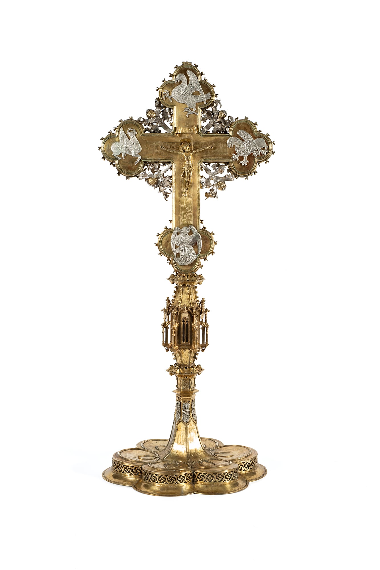 Krzyż relikwiarzowy bractwa tragarzy wielickich, późnogotycki, srebro, Małopolska , ok. 1500, fot. D. Kołakowski