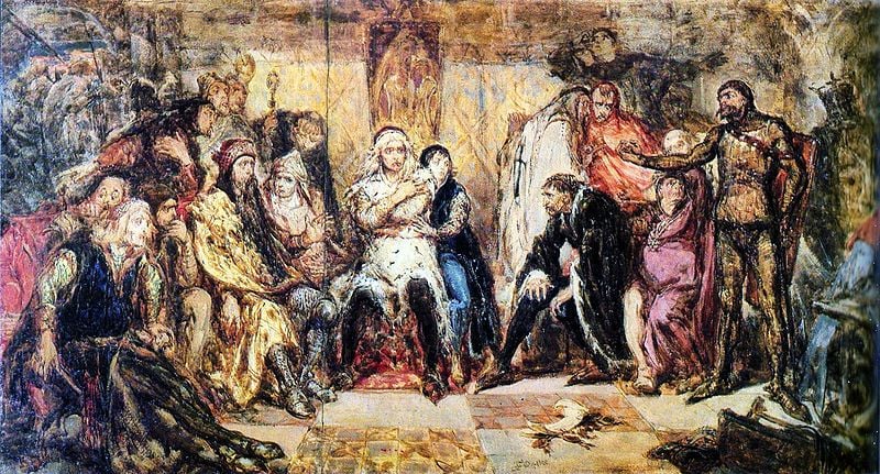 Sejm w Gąsawie. Na obrazie Jana Matejki (1866) znajdują się m.in.: Leszek Biały, Władysław Laskonogi, Henryk Brodaty i Konrad Mazowiecki. (fot. Wikipedia)