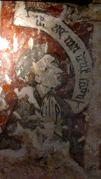 Domniemany wizerunek J.Długosza na fresku z XV w w Domu Długosza w Wiślicy (fot. Maciej Szczepańczyk/Wikipedia).