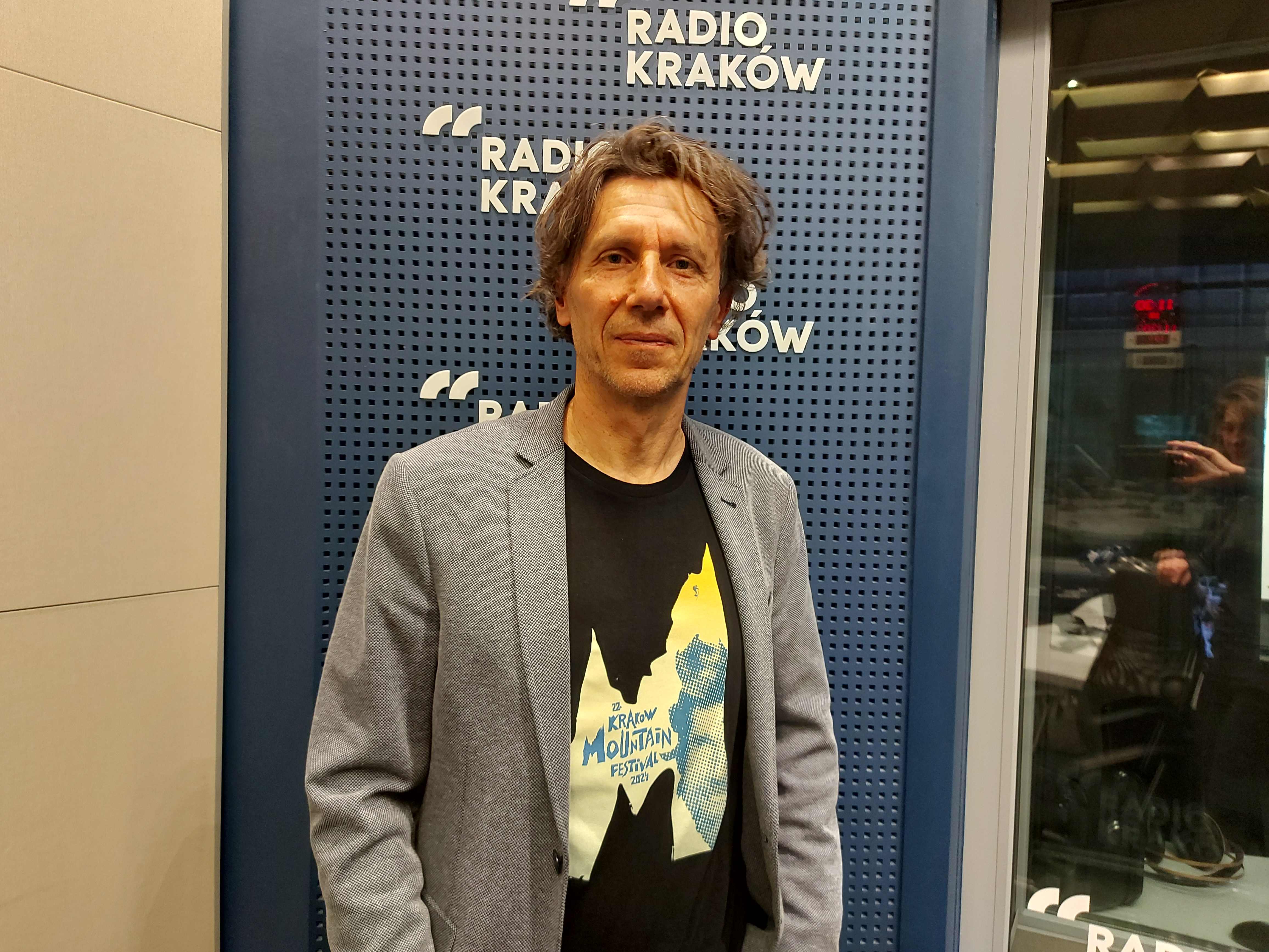Piotr Turkot w studiu Radia Kraków, fot. Sylwia Paszkowska