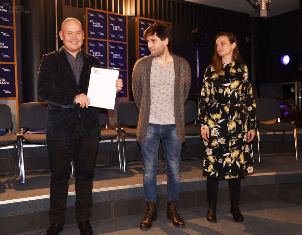 Bartosz Szydłowski, dyrektor teatru, Mateusz Pakuła - scenarzysta, pisarz i Ewa Rysova - reżyserka spektaklu 