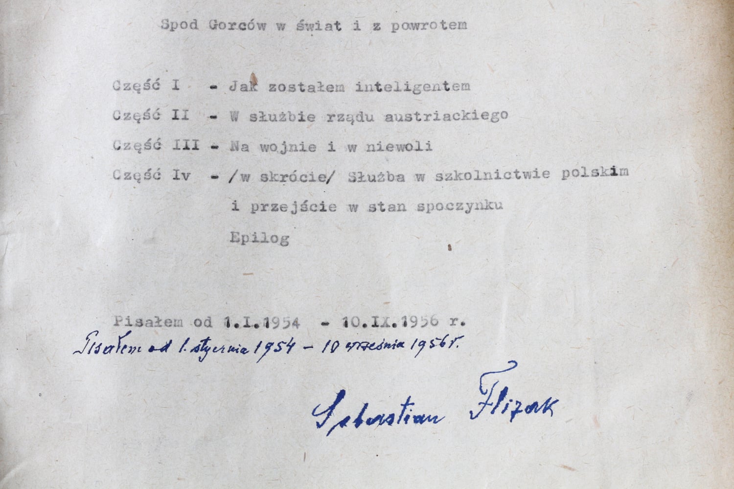 Strona tytułowa pamiętnika