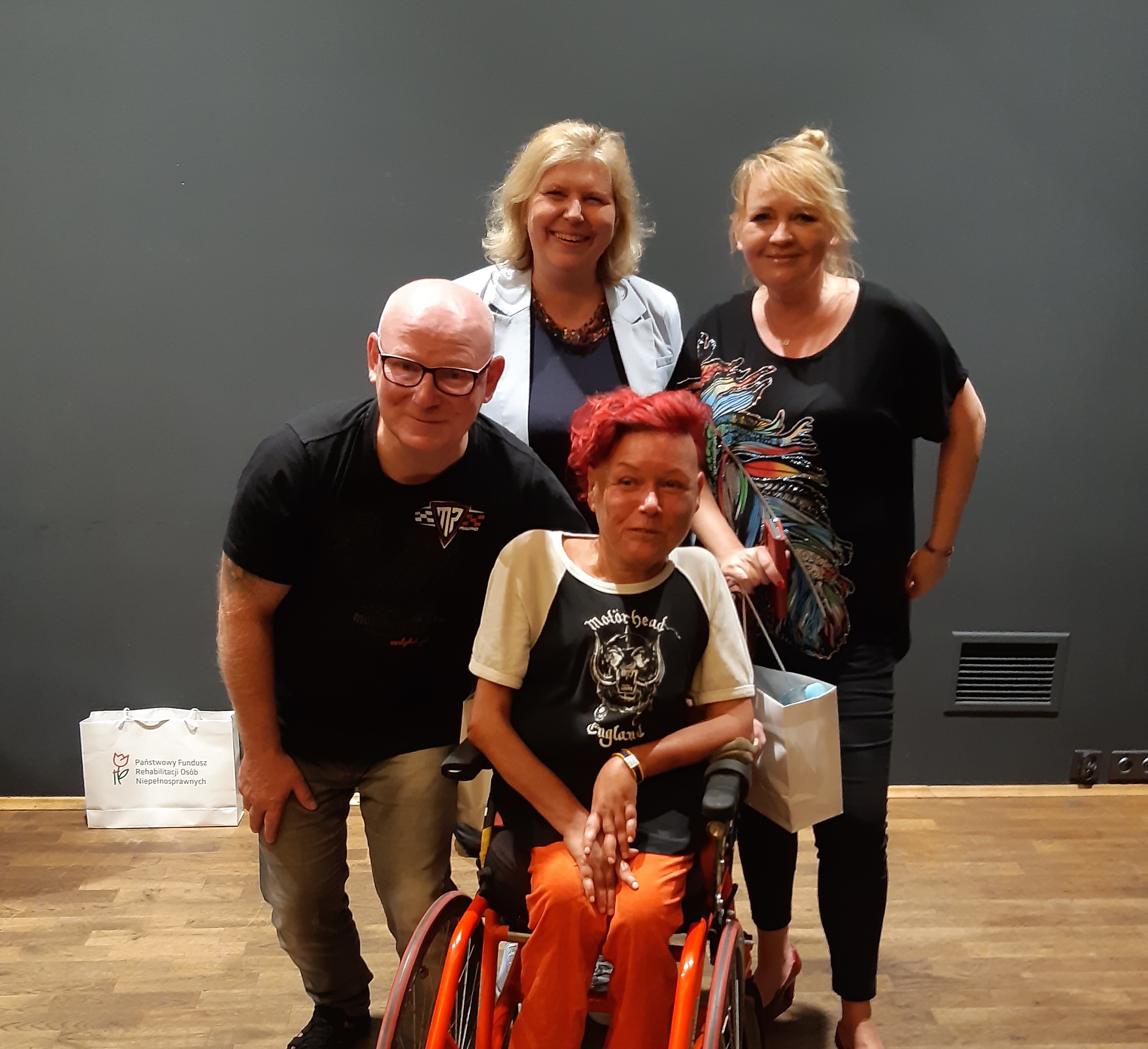 Małgorzata Wilczek, Krystian Wizner, Monika Meleń, Marzena Florkowska - podczas spotkania z cyklu Życie jest piękne w NCK 