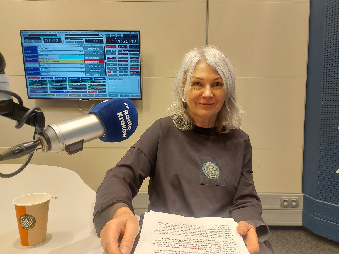 Beata Zalot w studiu Radia Kraków, fot. Sylwia Paszkowska