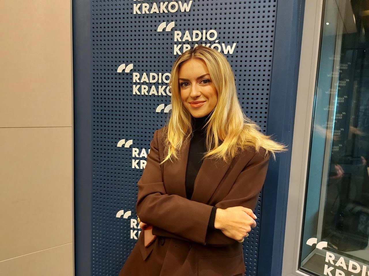 Magdalena Mirocha w studiu Radia Kraków, fot. Sylwia Paszkowska
