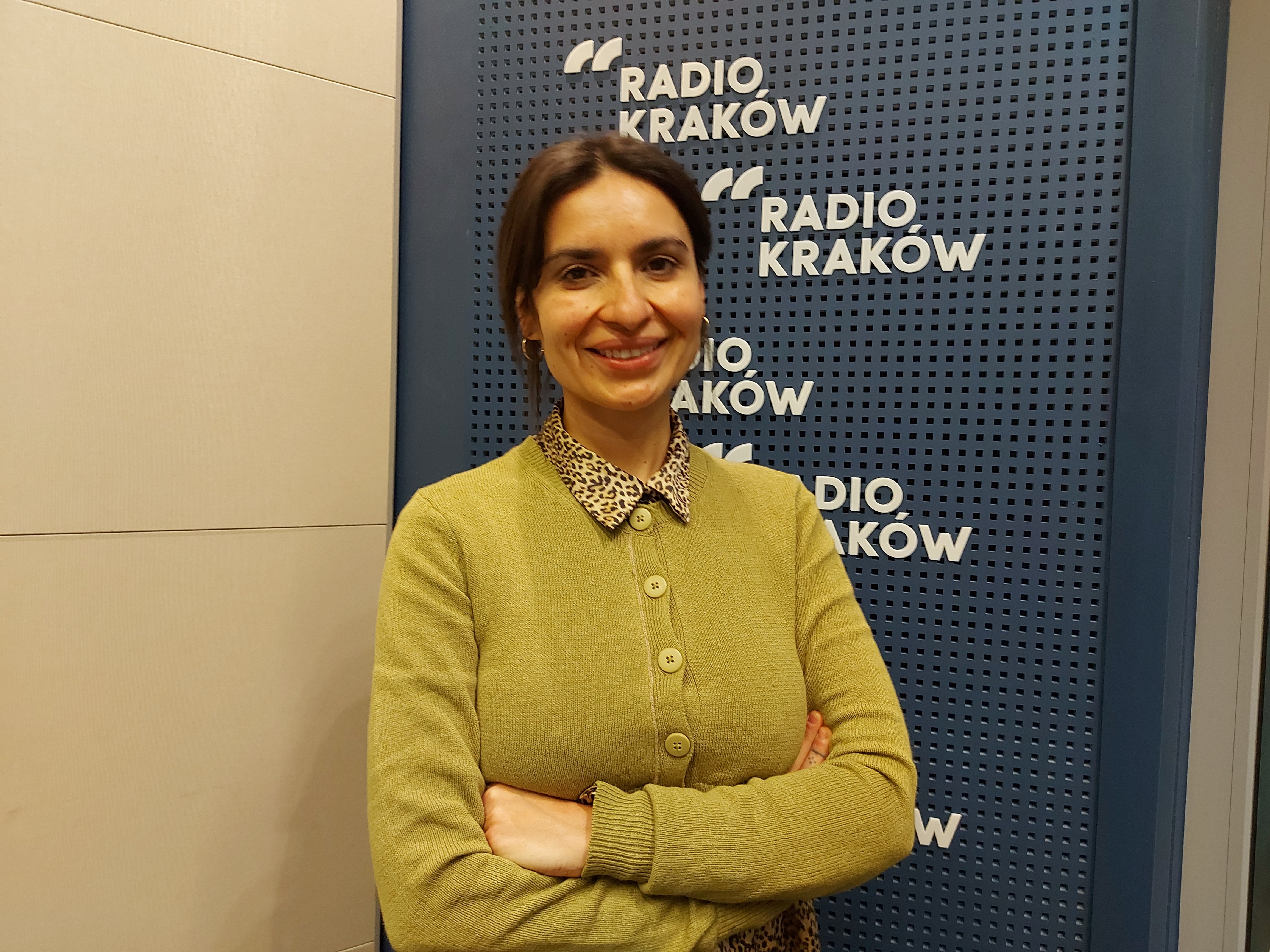 Karolina Wolska w studiu Radia Kraków, fot. Sylwia Paszkowska