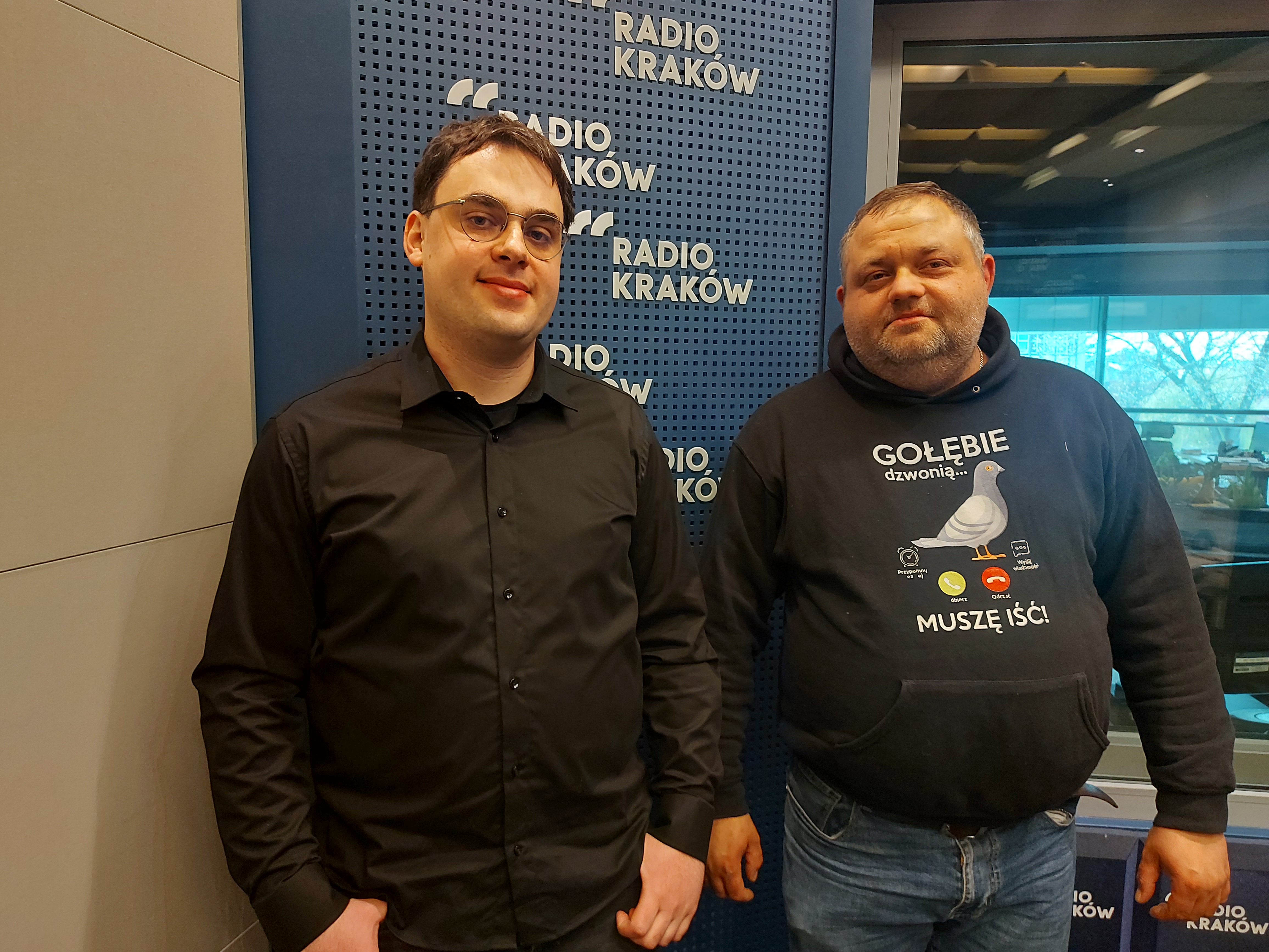 Maciej Satkiewicz i Dariusz Grochal w studiu Radia Kraków, fot. Sylwia Paszkowska