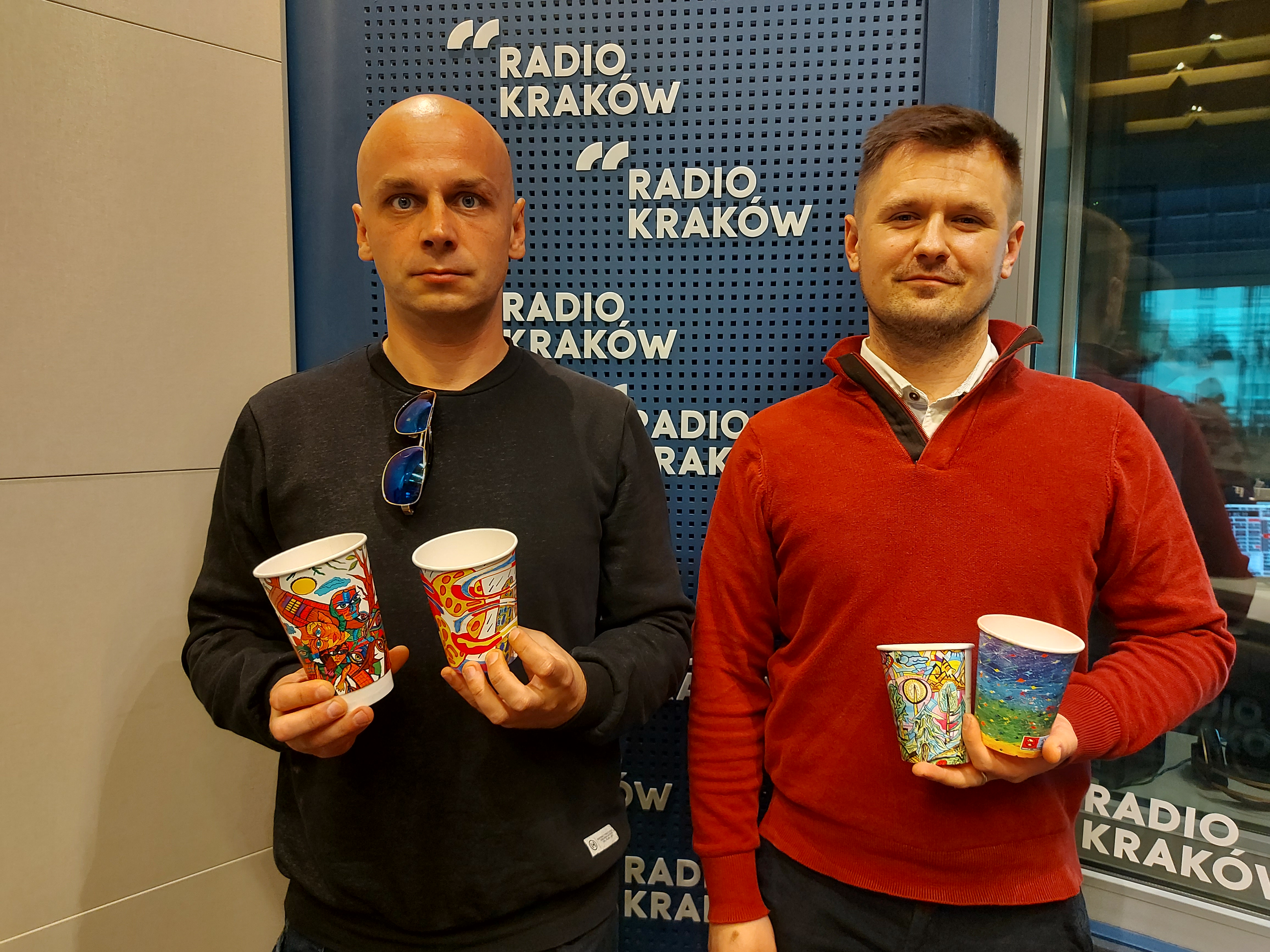 Maciej Leśkiewicz i dr Kamil Michalik w studiu Radia Kraków, fot. Sylwia Paszkowska