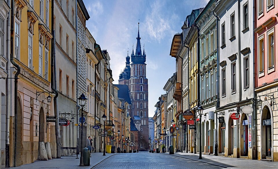 Kraków, ul. Floriańska (fot. Zygmunt Put/Wikipedia)