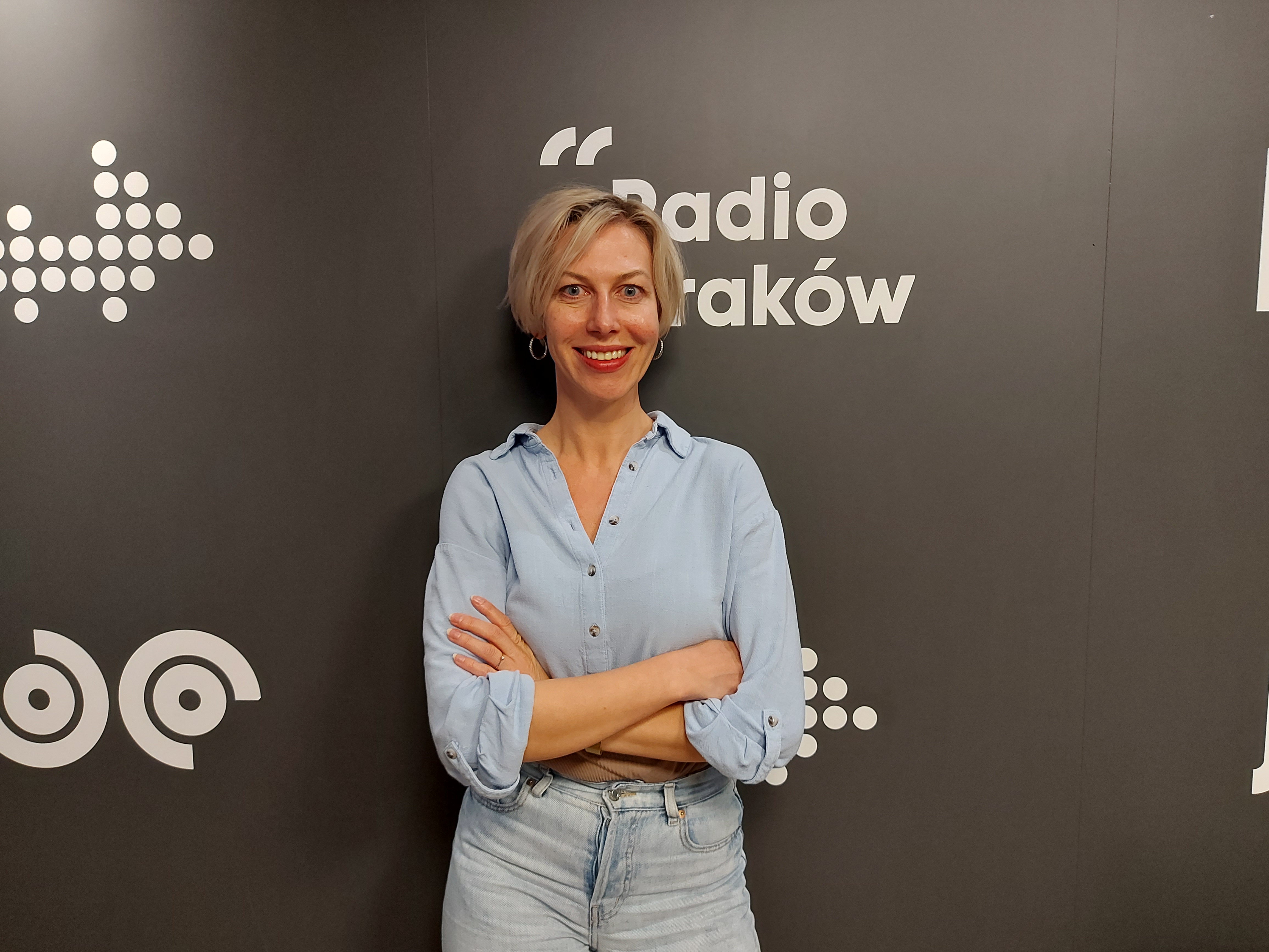 Katarzyna Chlebny w Radiu Kraków, fot. Sylwia Paszkowska