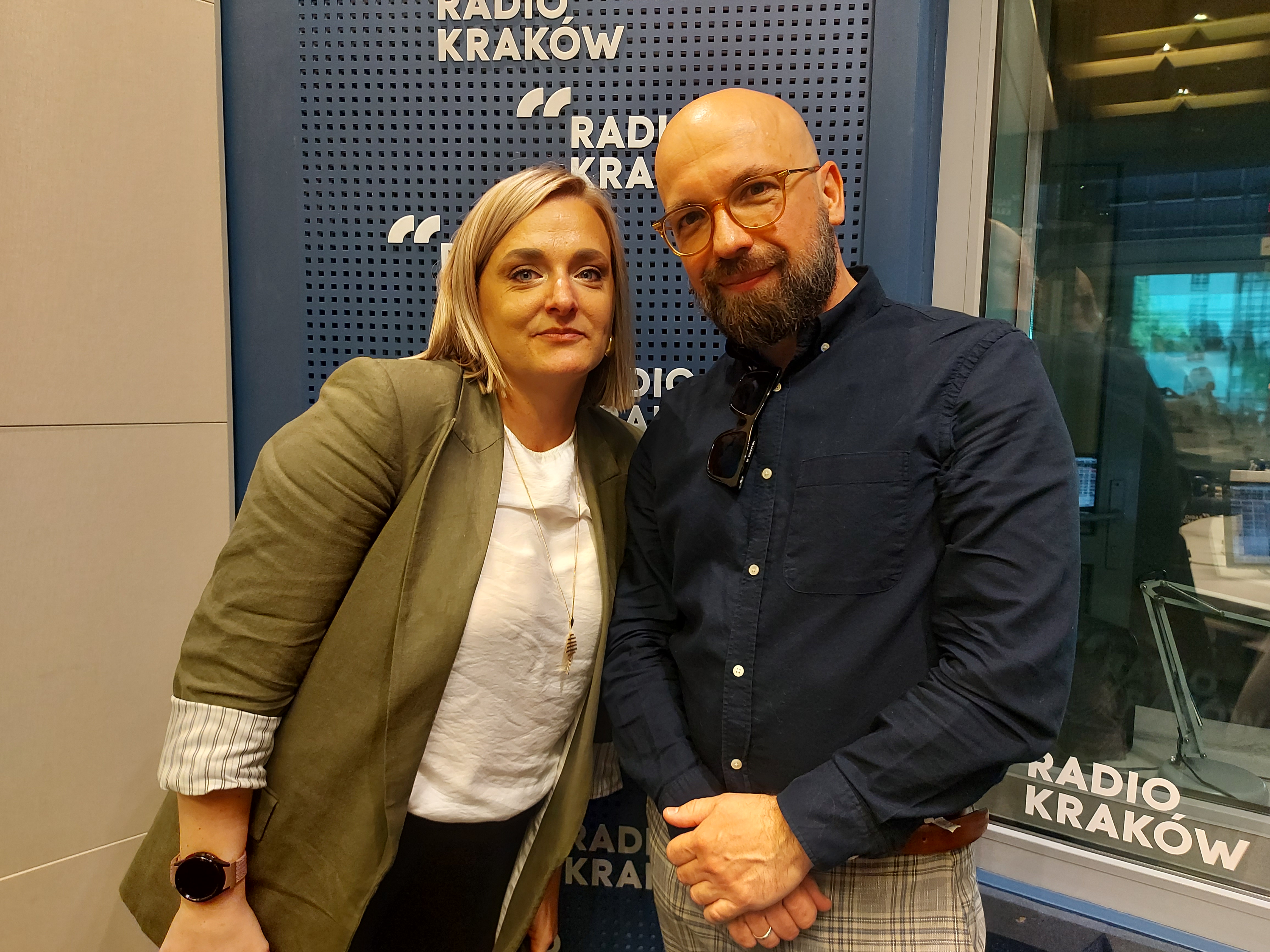 Kinga Lipowska i Marcin Cwakliński w studiu Radia Kraków, fot. Sylwia Paszkowska 