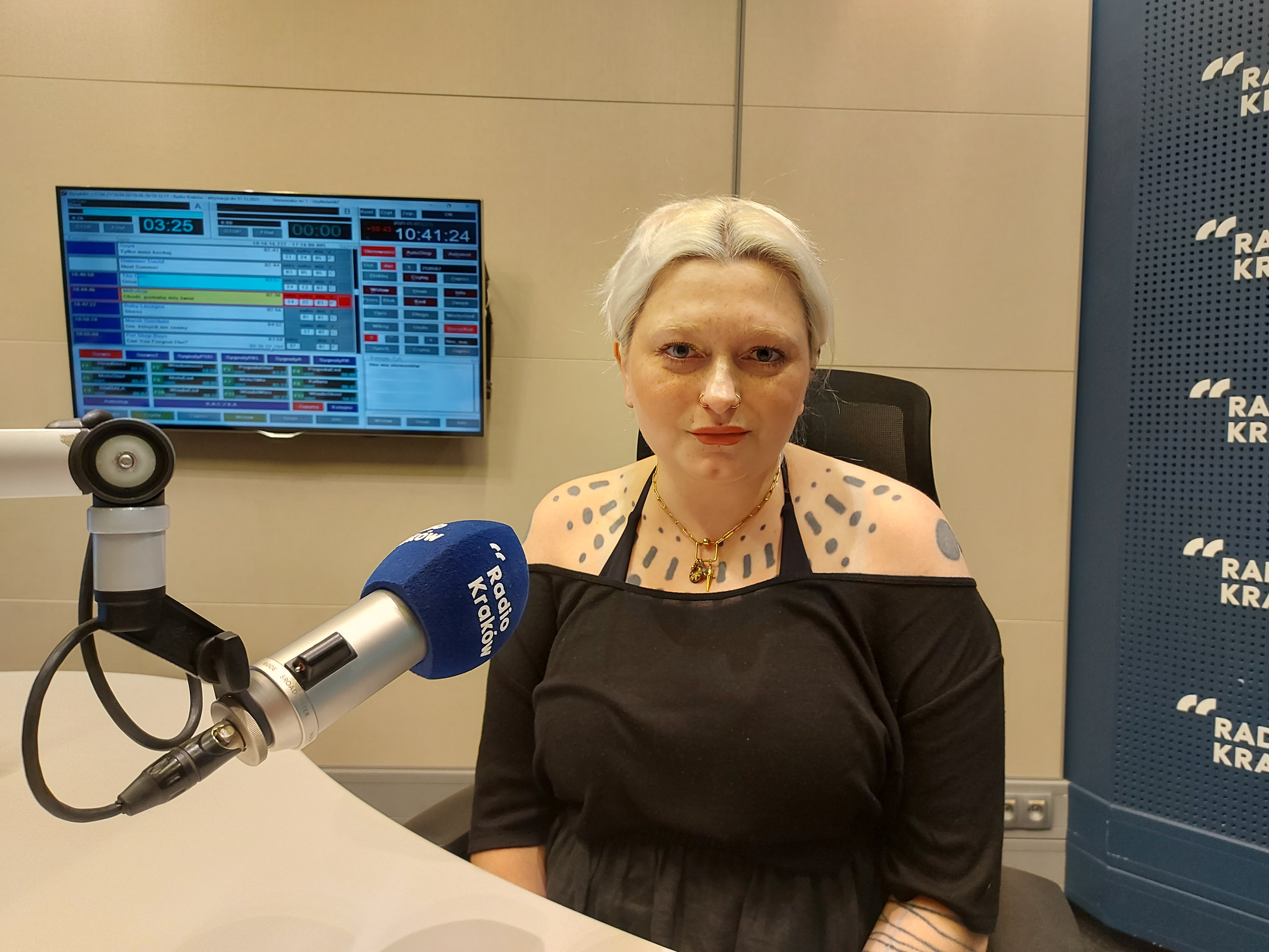 Coco Mayaki w studiu Radia Kraków, fot. Sylwia Paszkowska
