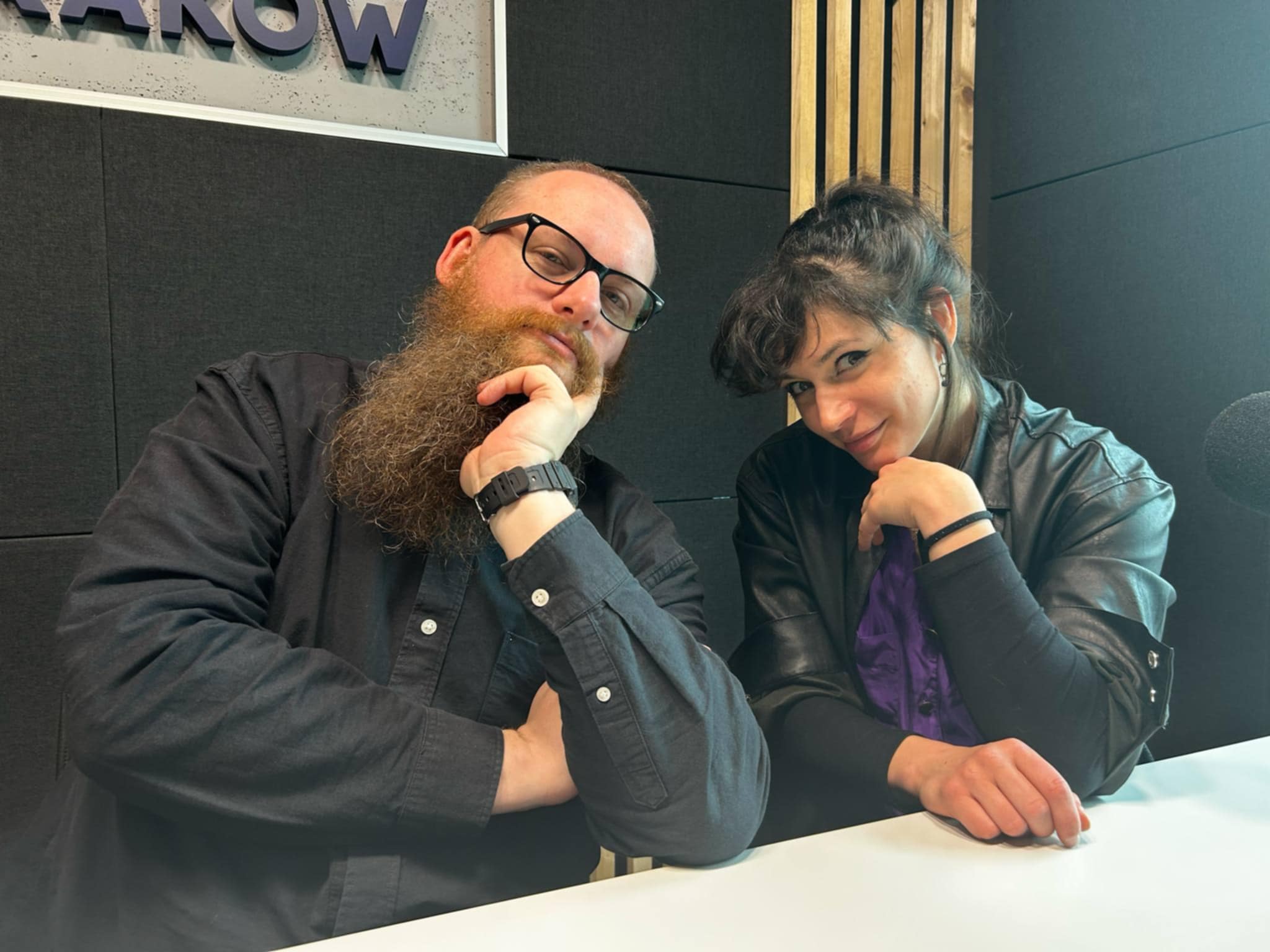 Dr Jan Argasiński i Diana Sałacka w studiu Radia Kraków, fot. Sylwia Paszkowska