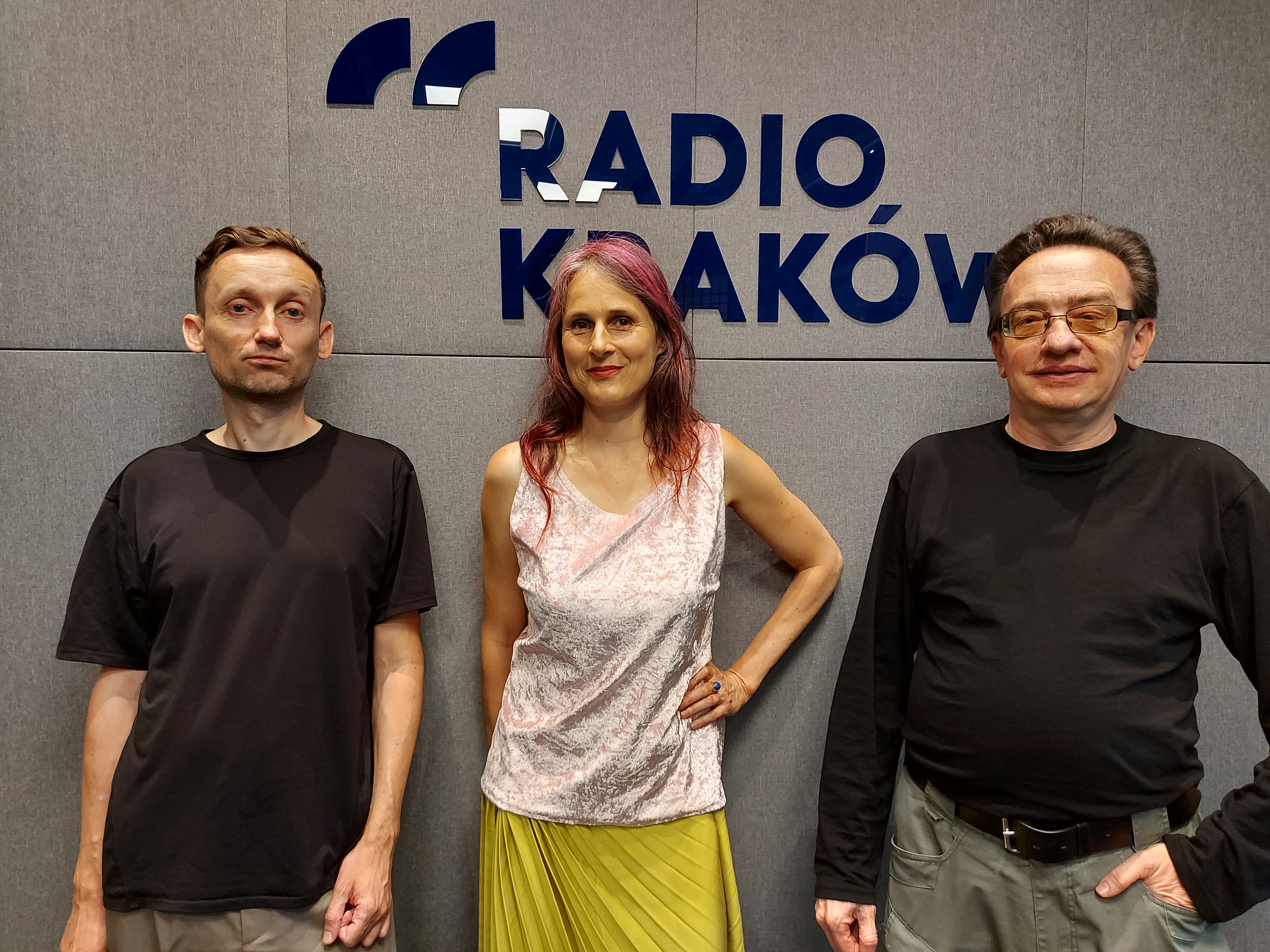 Mariusz Waszkiewicz, Cecylia Malik i Paweł „Halny” Augustynek w studiu Radia Kraków, fot. Sylwia Paszkowska 