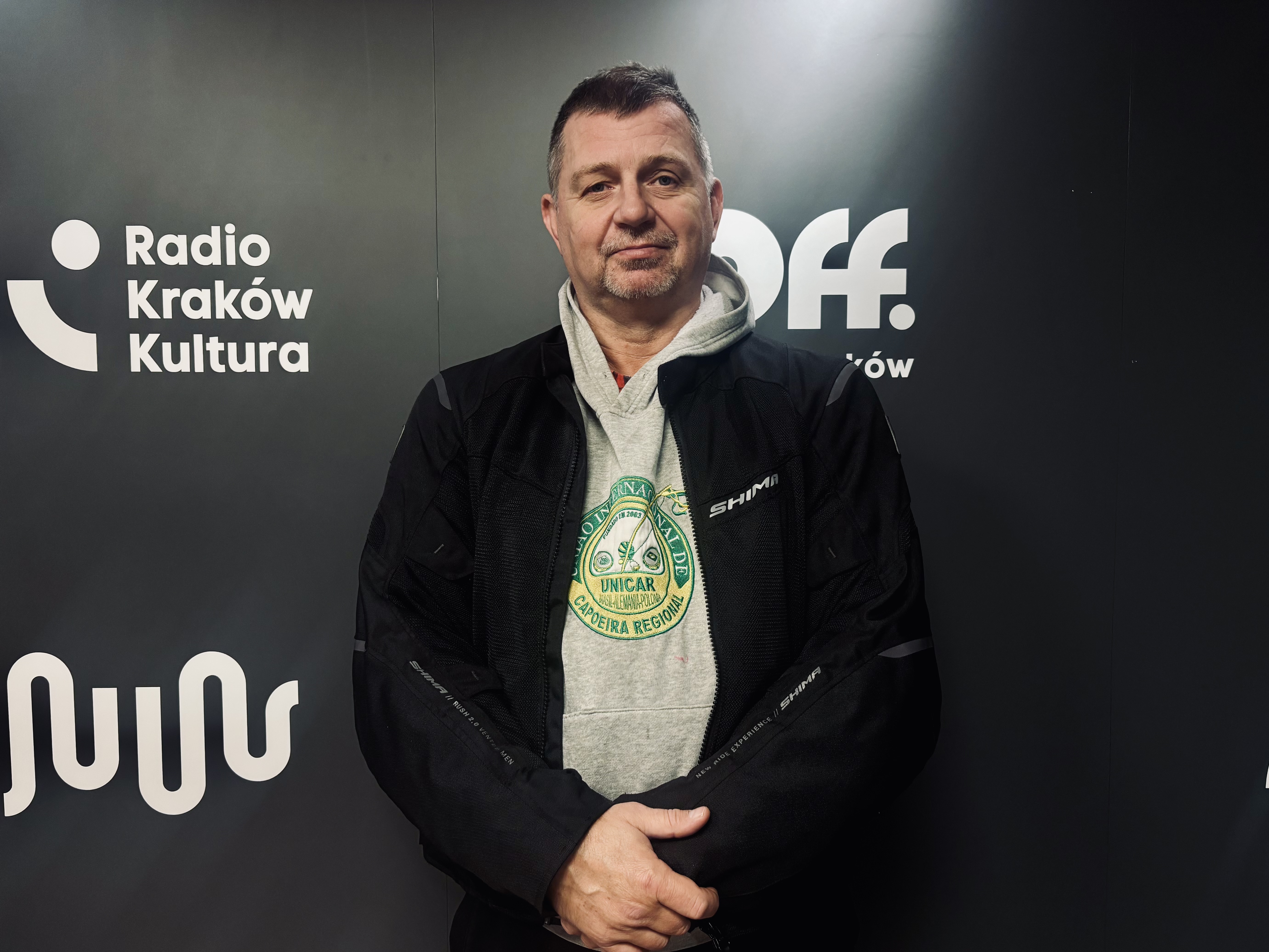 Adam Faba w Radiu Kraków, fot. Agata Ciechanowska