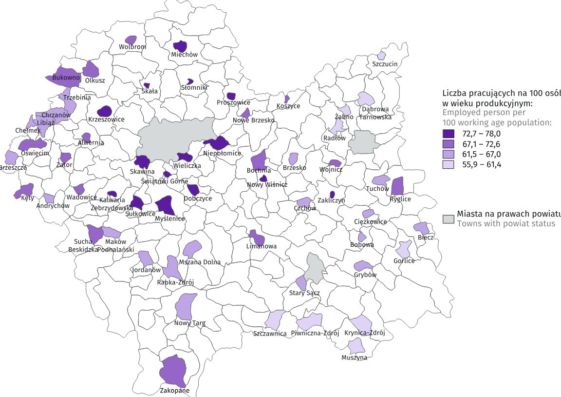 Infografika przygotowana przez Urząd Statystyczny w Krakowie