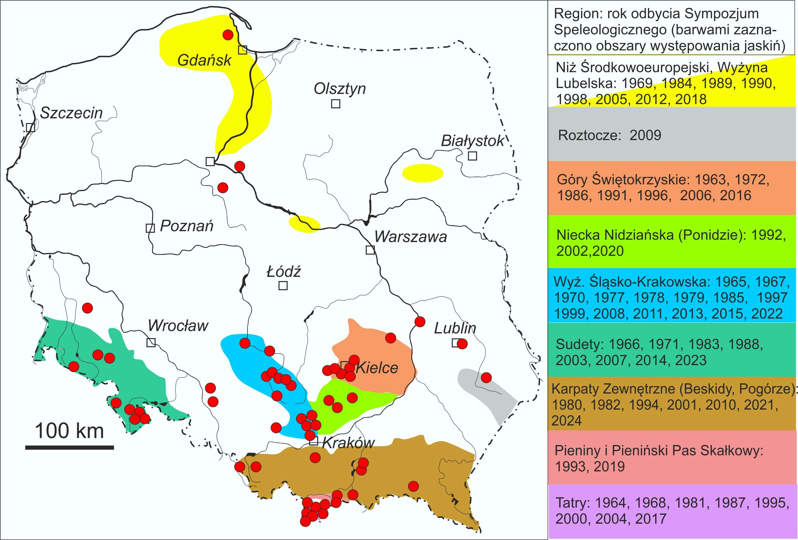 Miejsca, w których odbyły się dotąd sympozja speleologiczne