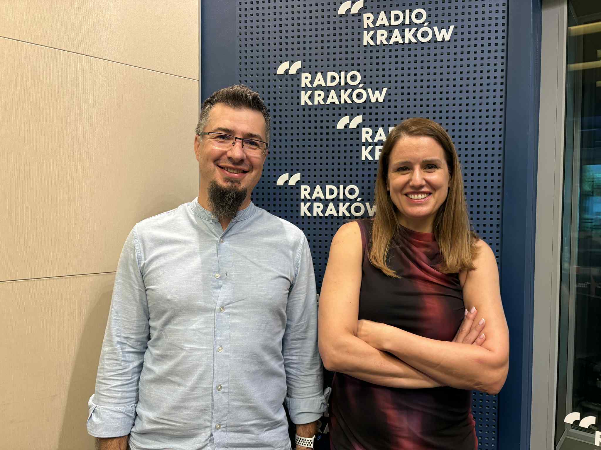 Staniwsław Bobula i dr Małgorzata Majewska w studiu Radia Kraków, fot. Sylwia Paszkowska