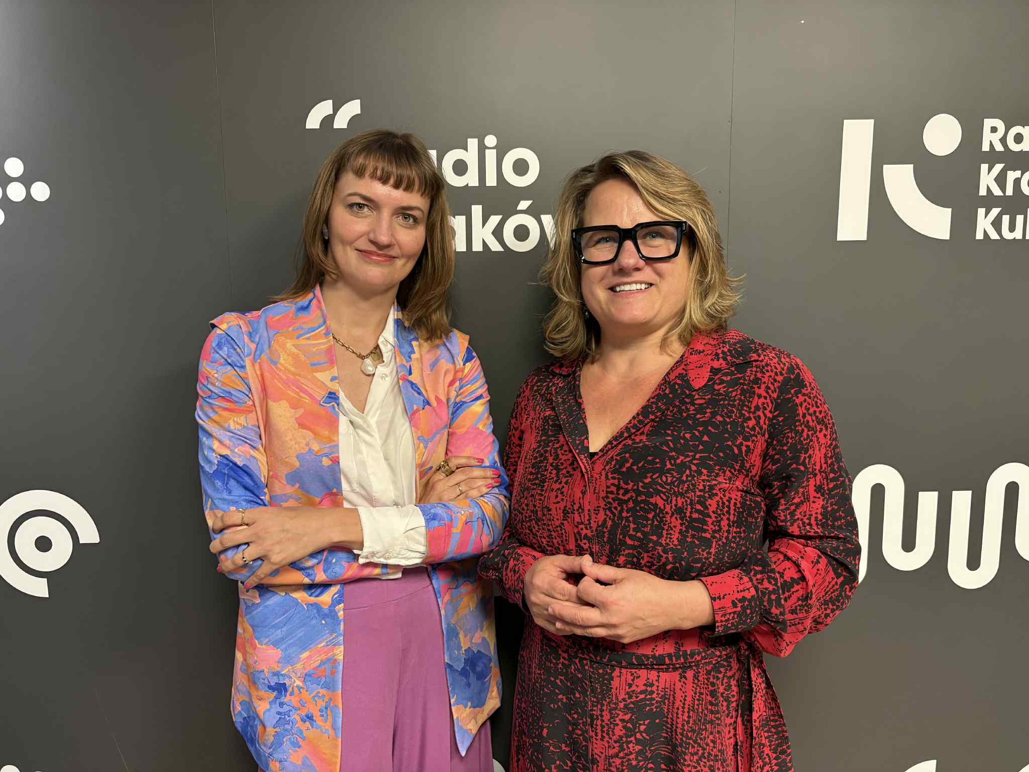 Delfina Jałowik i Małgorzata Marcińska w studiu Radia Kraków, fot. Sylwia Paszkowska 