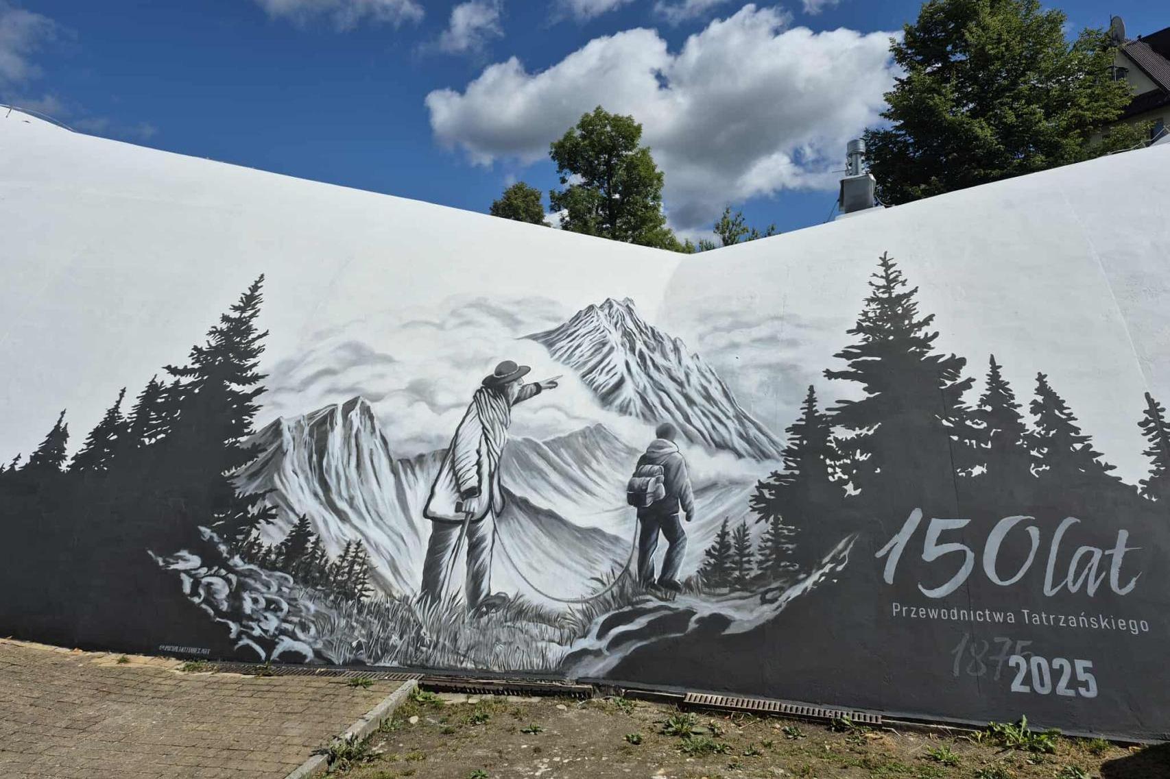 Nowy mural w Zakopanem. Upamiętnia 150-lecie Przewodnictwa Tatrzańskiego