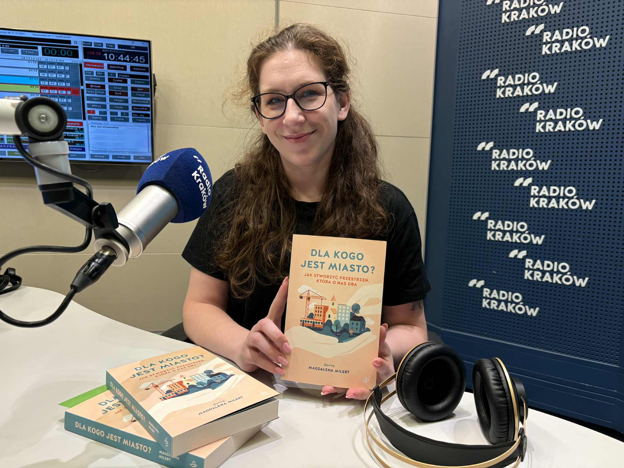 Magdalena Milert w studiu Radia Kraków, fot. Sylwia Paszkowska
