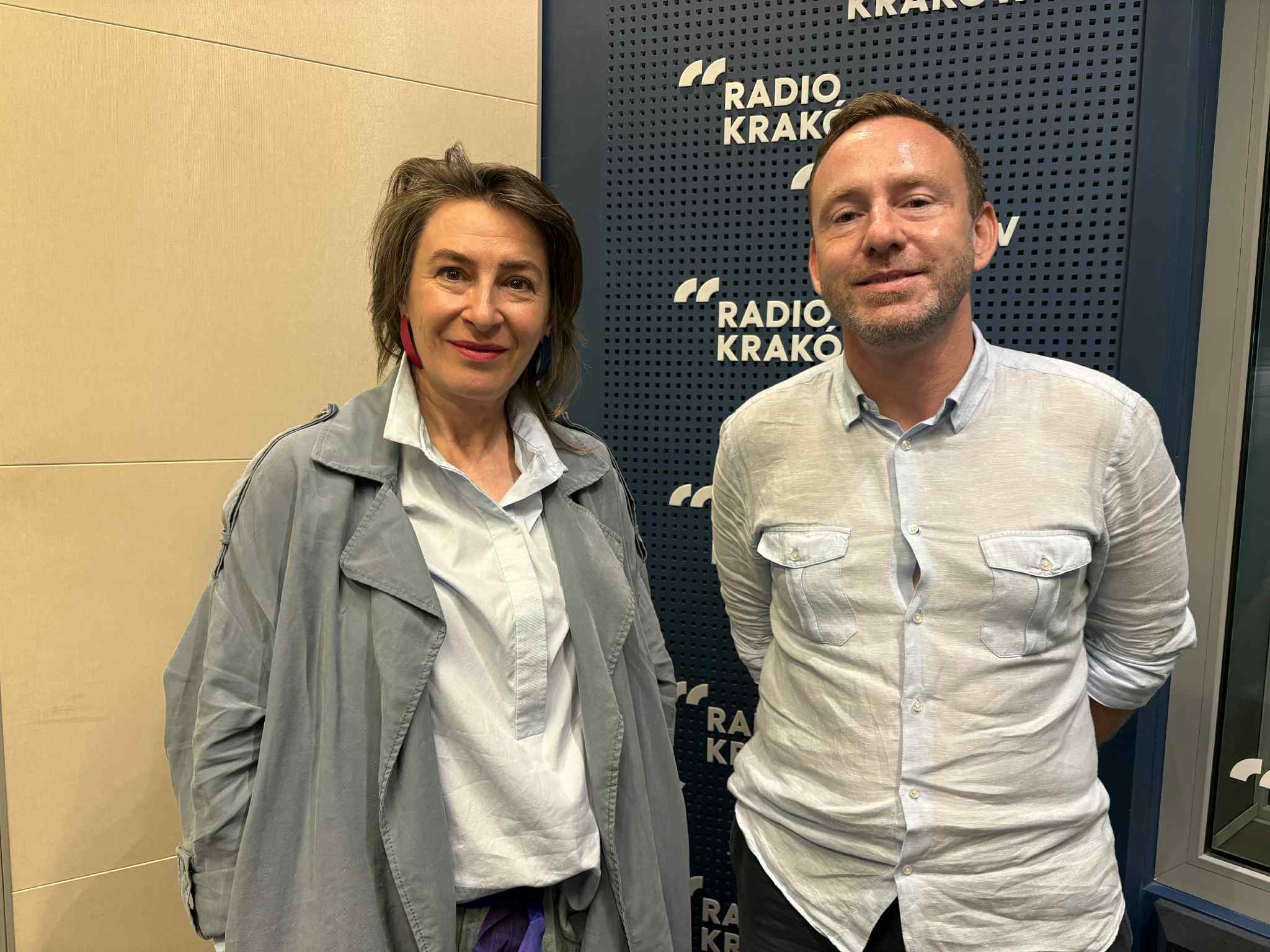Maja Spychaj-Kubacka i Karol Suszczyński w studiu Radia Kraków, fot. Sylwia Paszkowska 