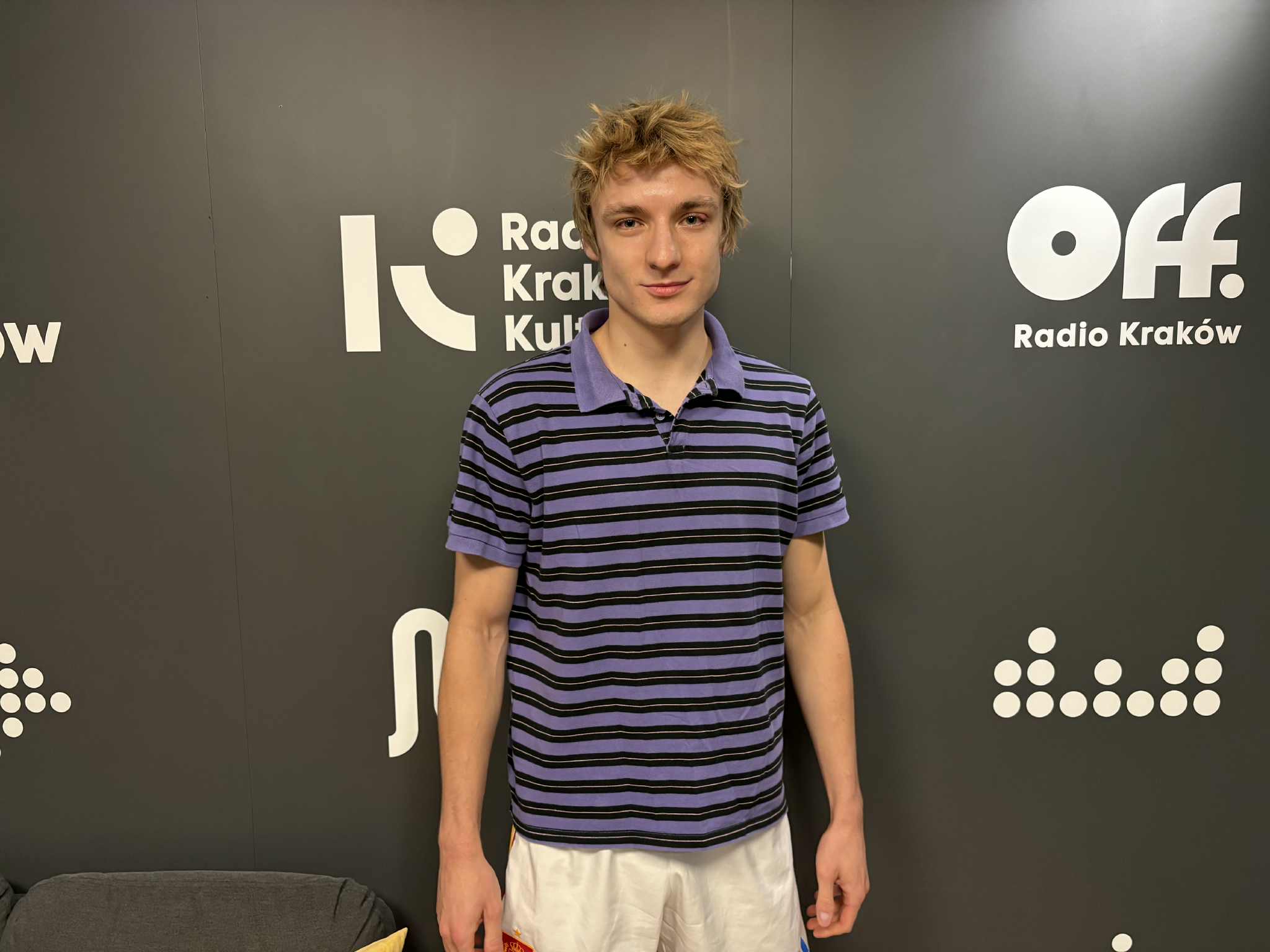 Vitalik Havryla w studiu Radia Kraków, fot. Sylwia Paszkowska