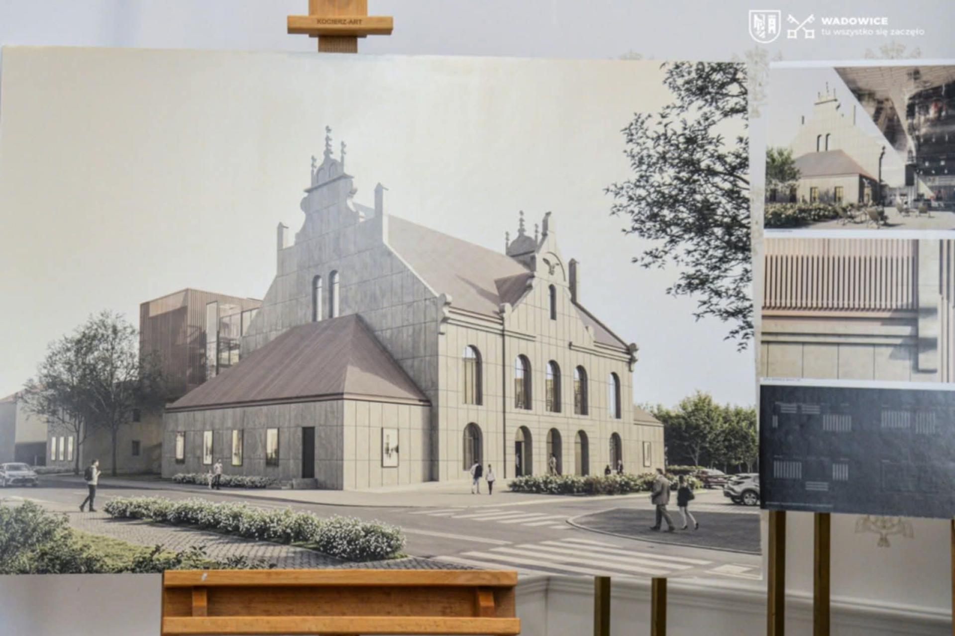 Kulturalne centrum Wadowic na nowo - więcej przestrzeni w środku, aranżacja zieleni na zewnątrz