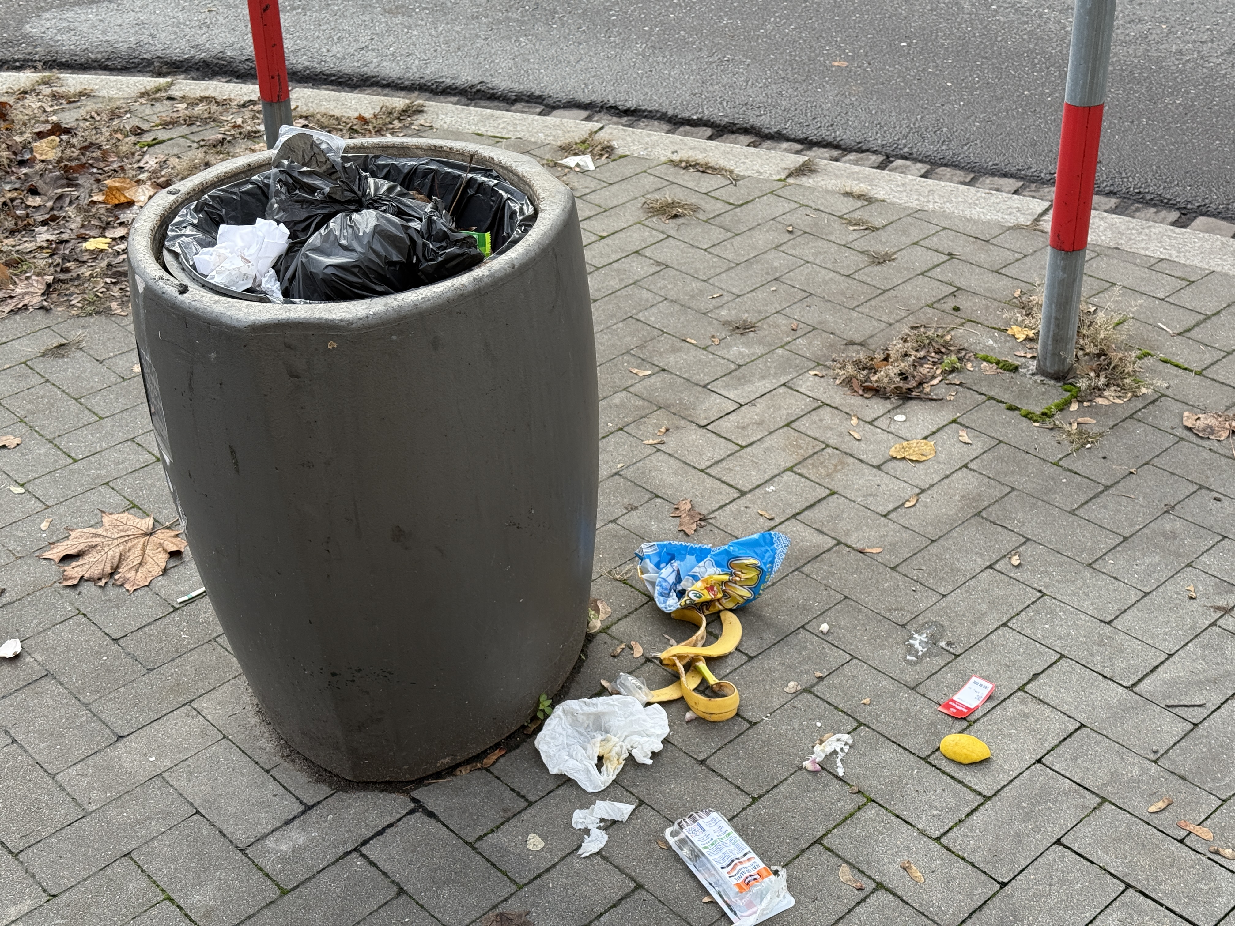 Nie ma nakładki, są śmieci koło kosza. Fot. Emilia Wietecha