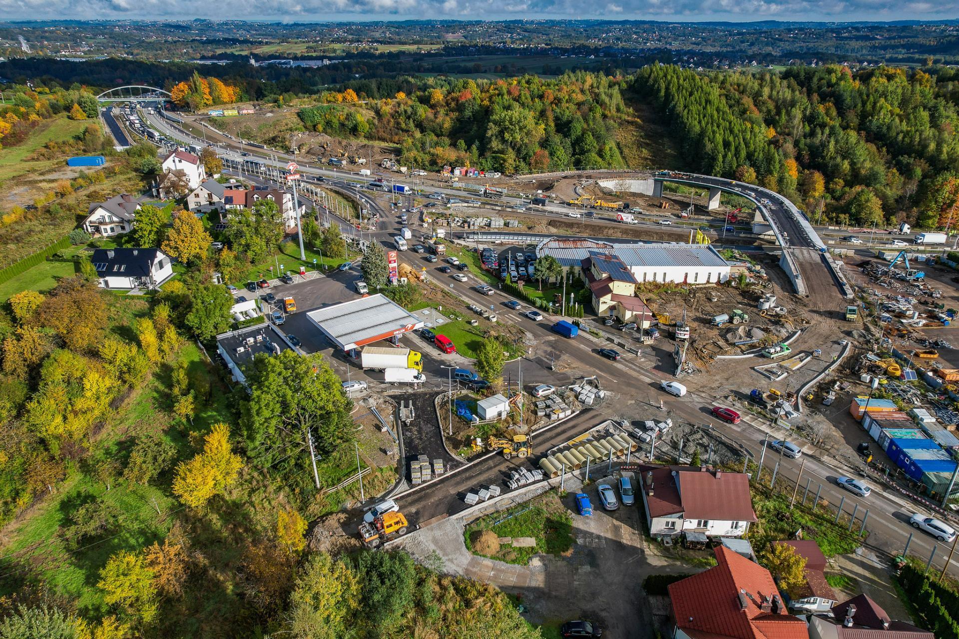 Od poniedziałku utrudnienia na Zakopiance związane z budową węzła Myślenice