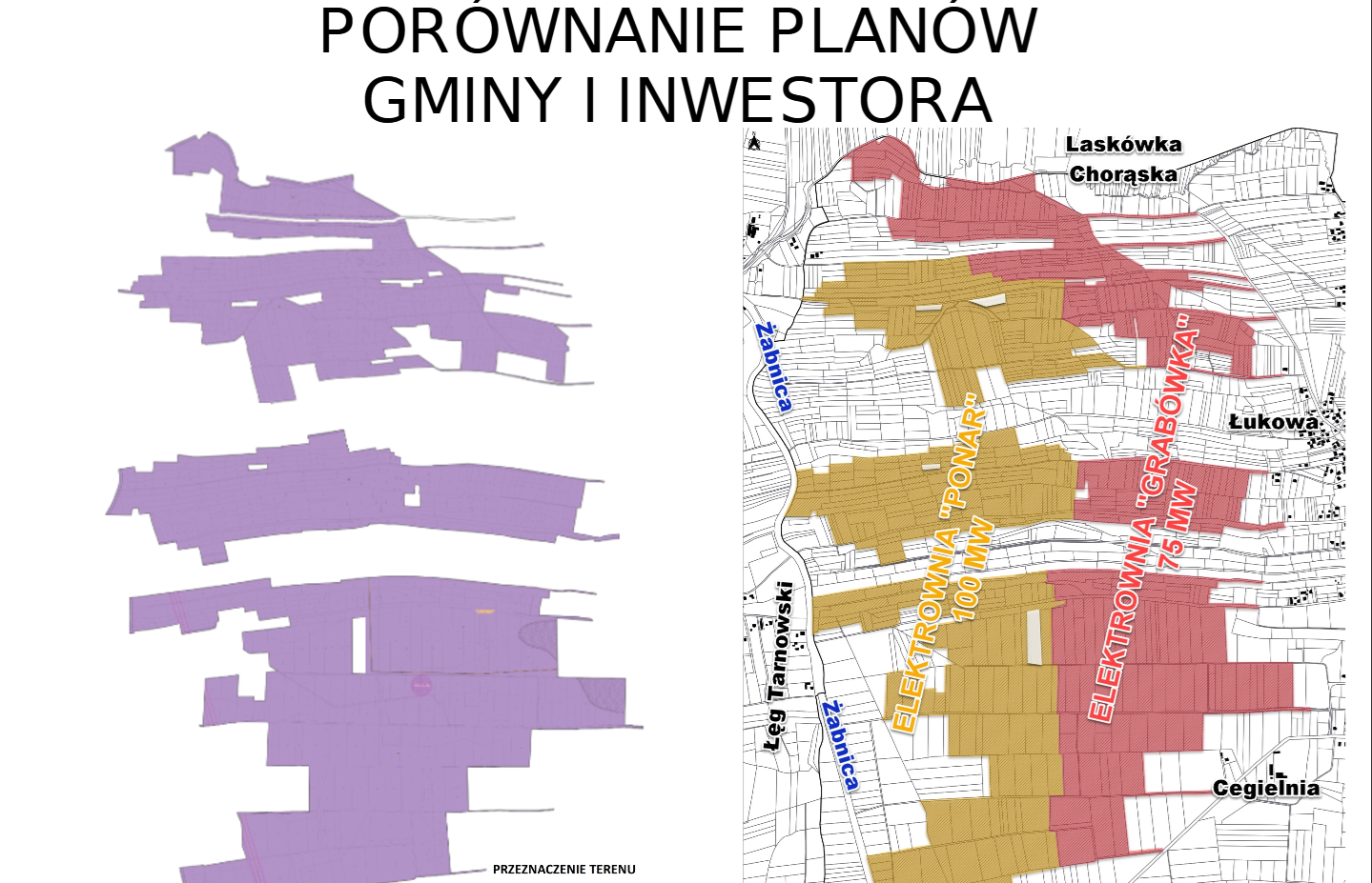 Fragment prezentacji przygotowanej przez protestujących mieszkańców. Autor Jakub Skoczeń