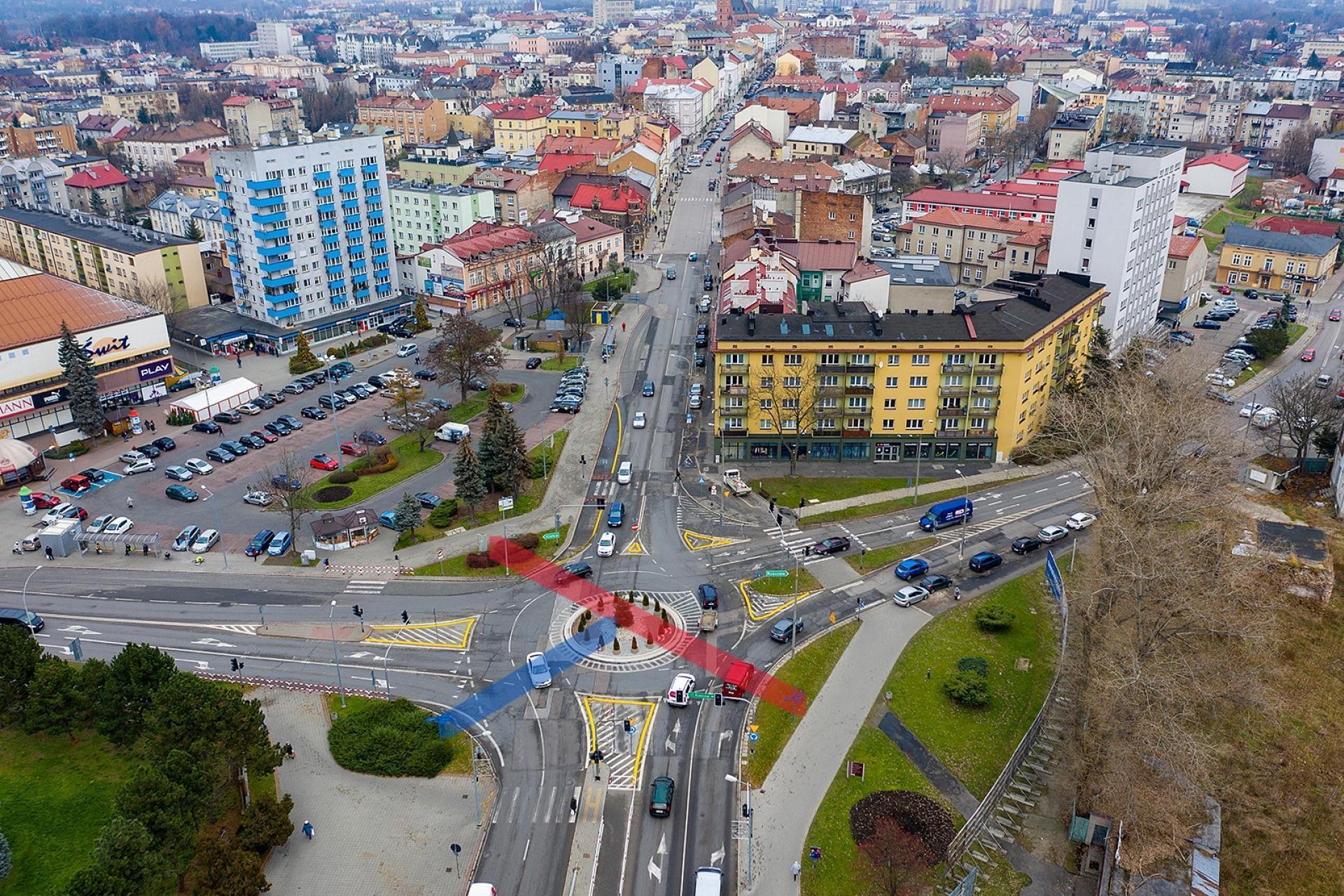 Rozwiązanie komunikacyjne k. budynku Świtu w Tarnowie. Fot. P. Topolski