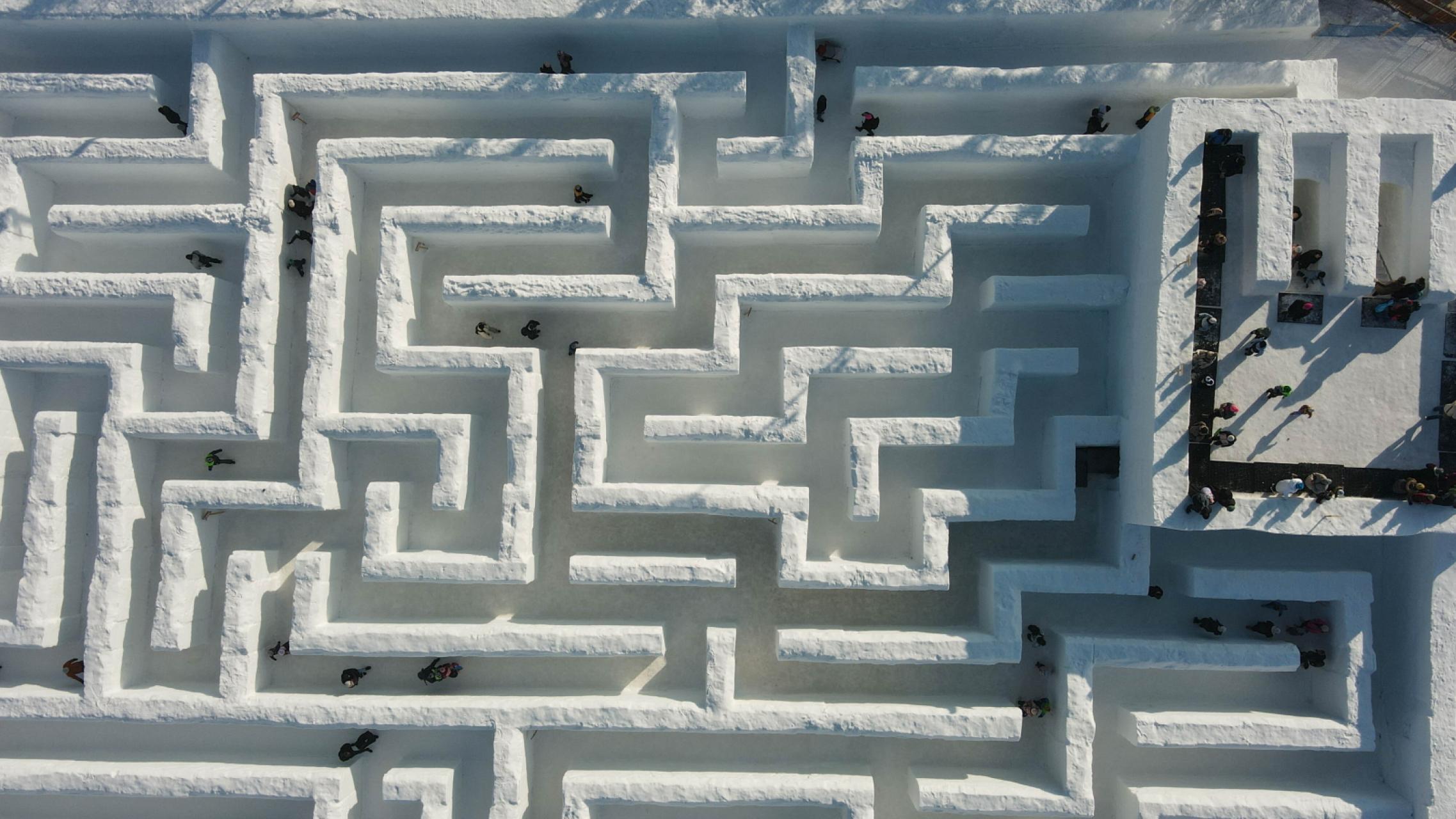 Śnieżny labirynt w Zakopanem