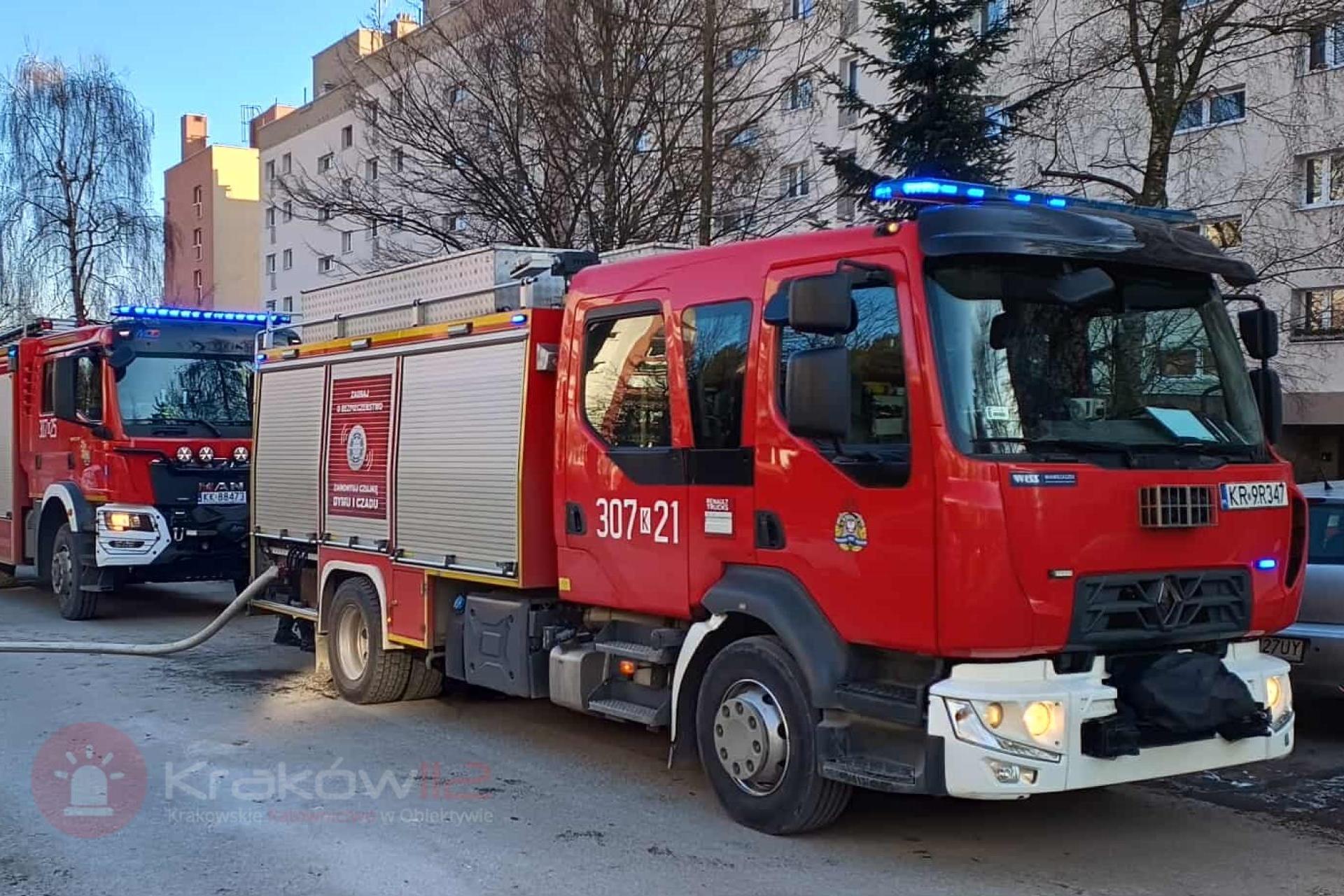 Dwa groźne pożary w Nowej Hucie w Krakowie