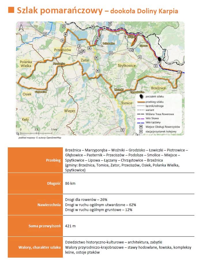 Szlak pomarańczowy dookoła Doliny Karpia