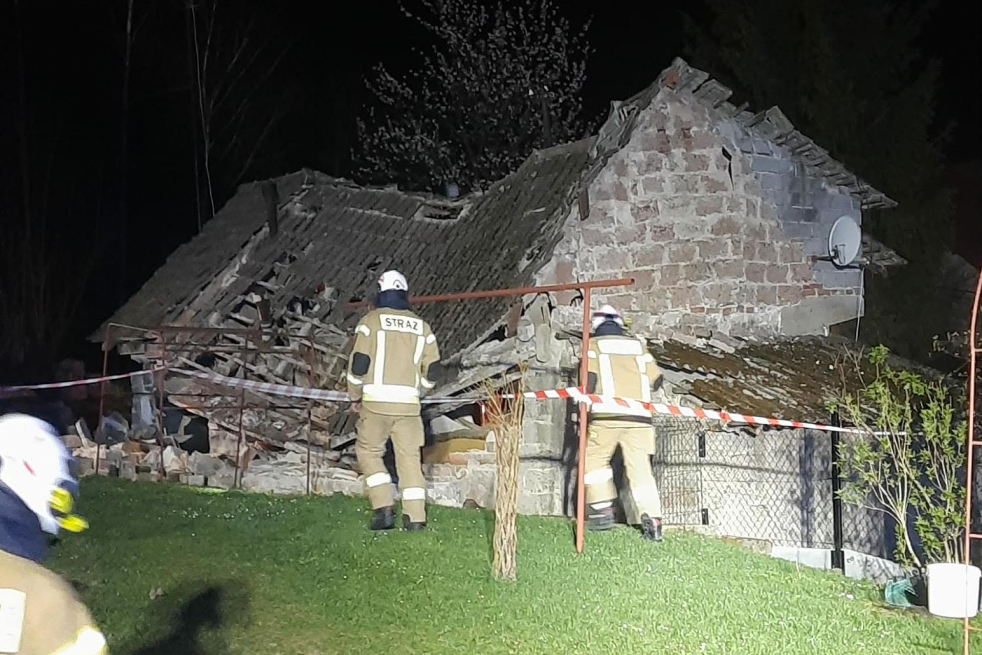 Wybuch butli z gazem w Jadownikach. Budynek częściowo się zawalił