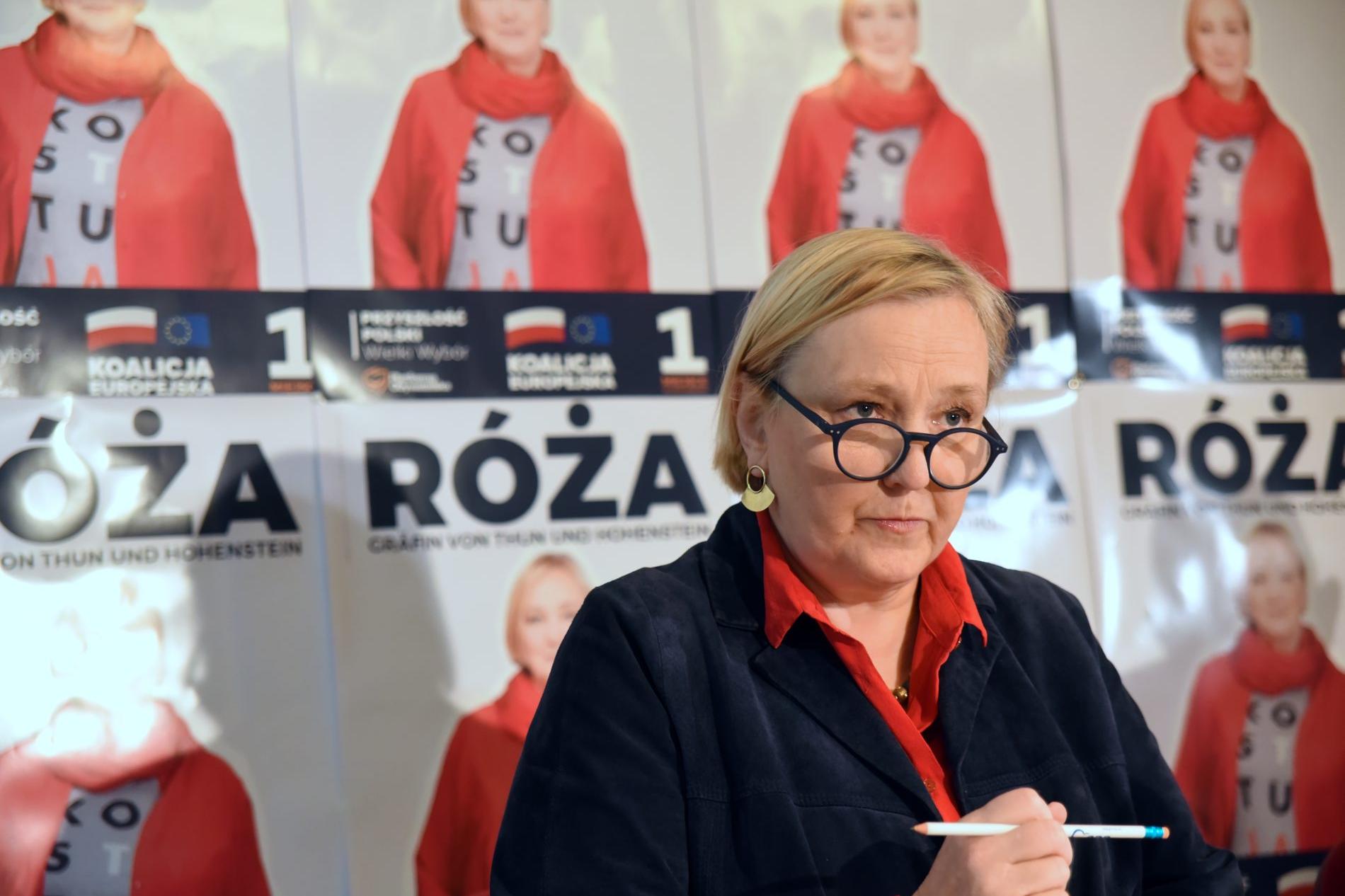 Róża Thun podczas jednej z kampanii do PE. Fot. arch. M. Lasyk
