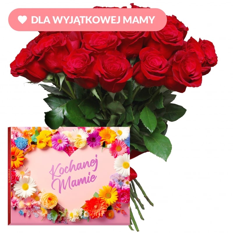Czerwone róże dla Mamy z Merci fot. e-kwiaty.pl