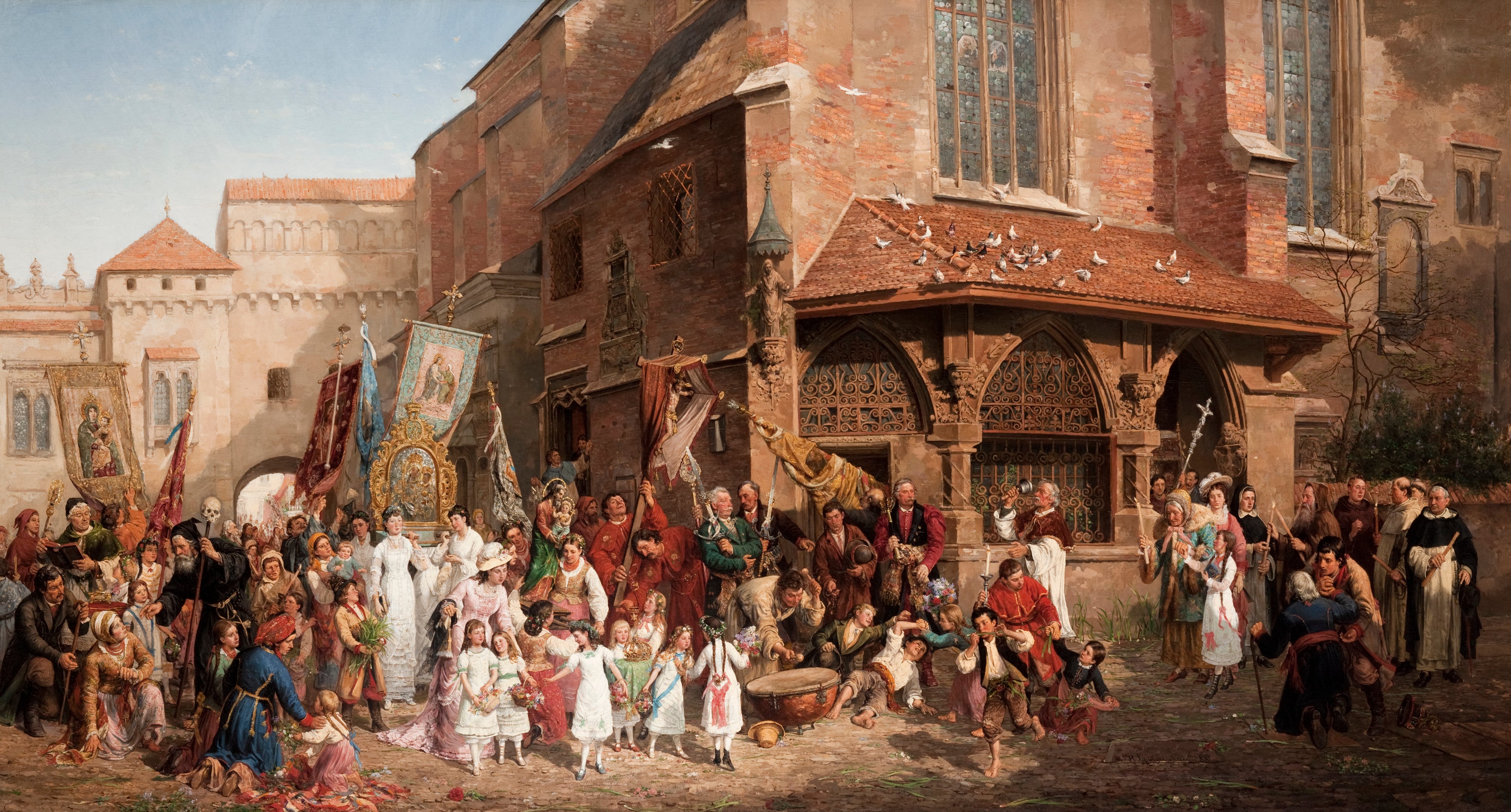 Procesja Bożego Ciała w Krakowie  obraz (1881) Hipolita Lipińskiego (1846 -1884)