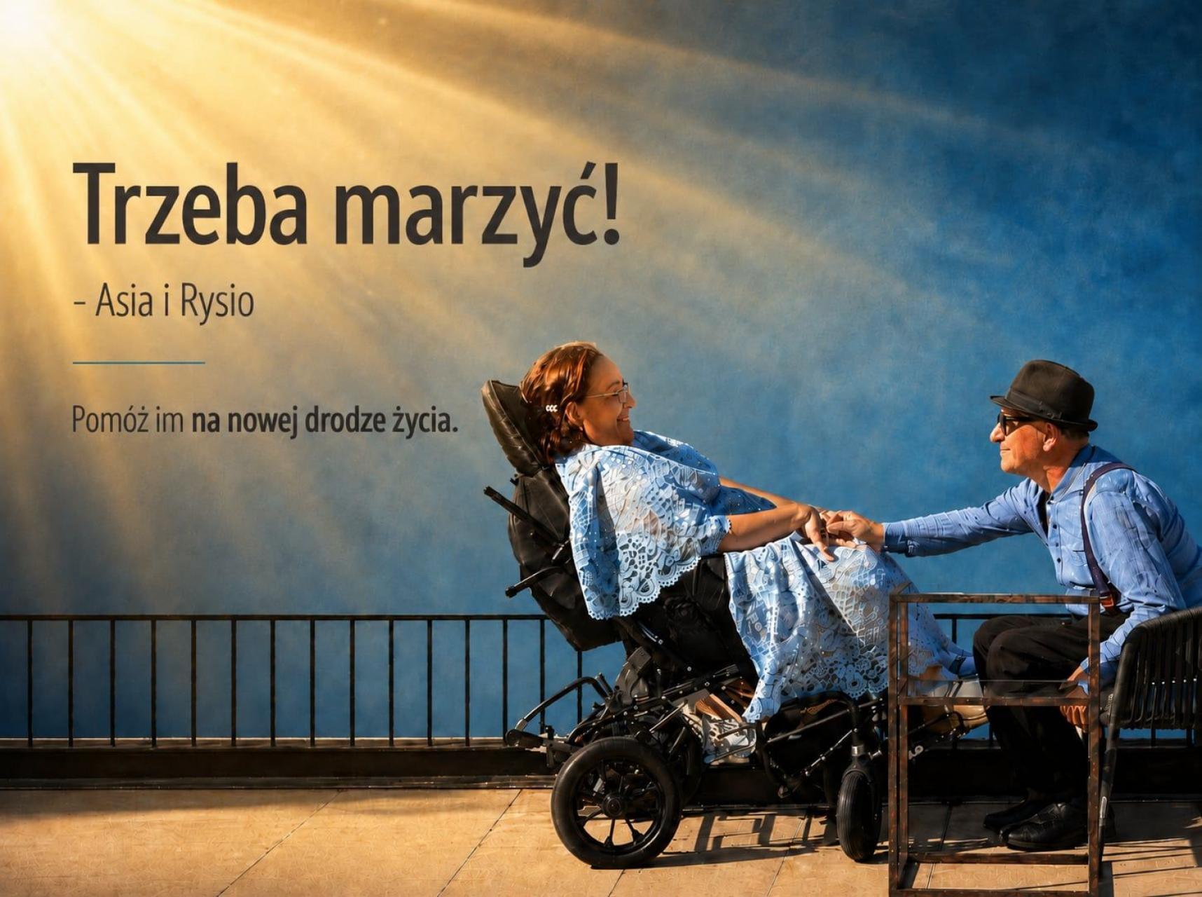 Rysiu nie widzi od ponad pięćdziesięciu lat. Asia od dziecka porusza się na wózku. niedługo zostaną małżeństwem
