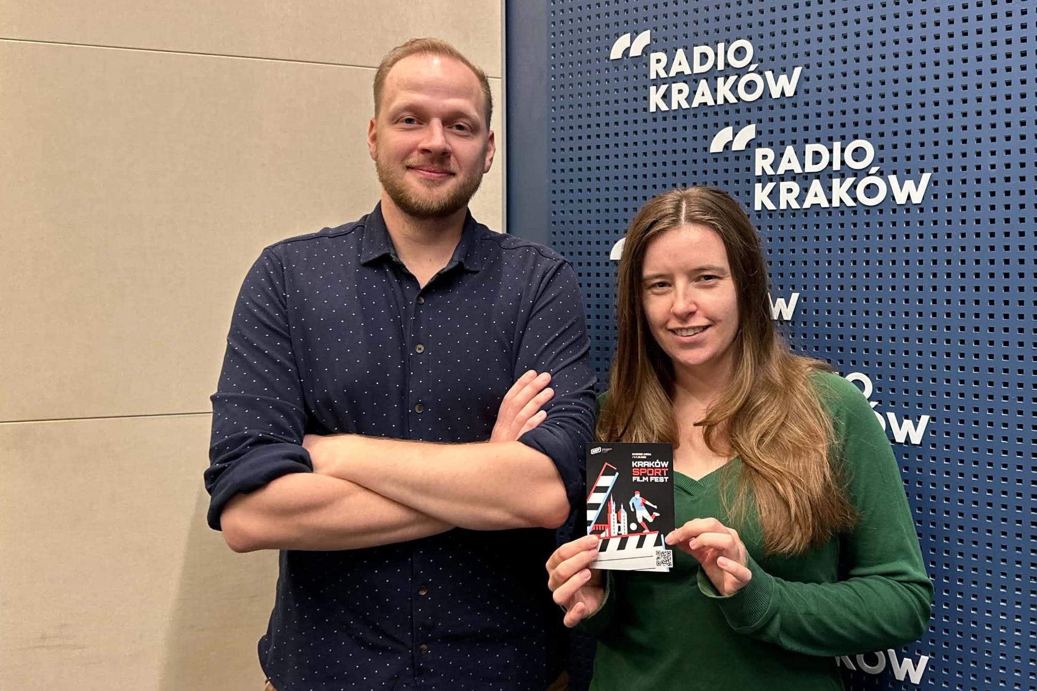 Michał Hardek i Ola Starmach w studiu Radia Kraków, fot. Aneta Hudzik
