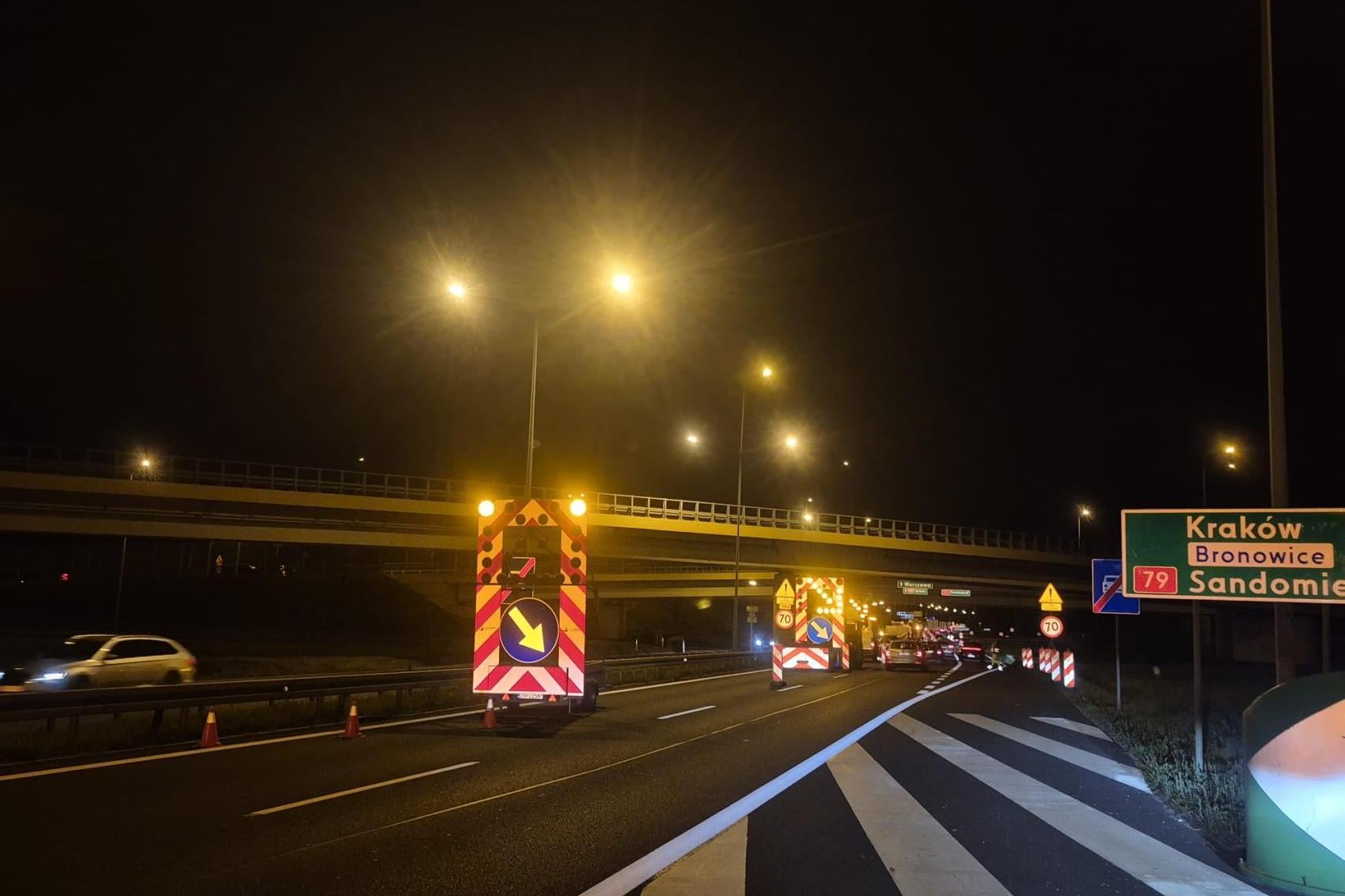 Nocne utrudnienia na obwodnicy Krakowa. Od 22 września zwężenia między Modlniczką a Modlnicą